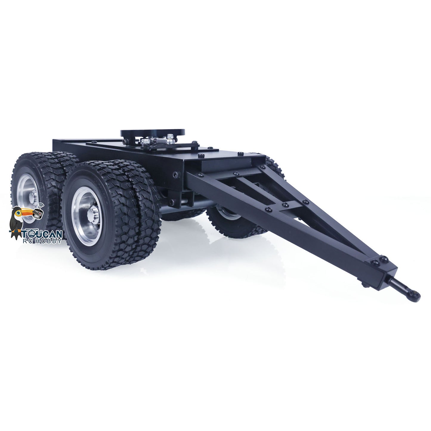 Metal 2or3 Axles Trailer with Fifth-wheel Traction Assembled and Painted for 1/14 RC Truck LESU Remote Control Car Model