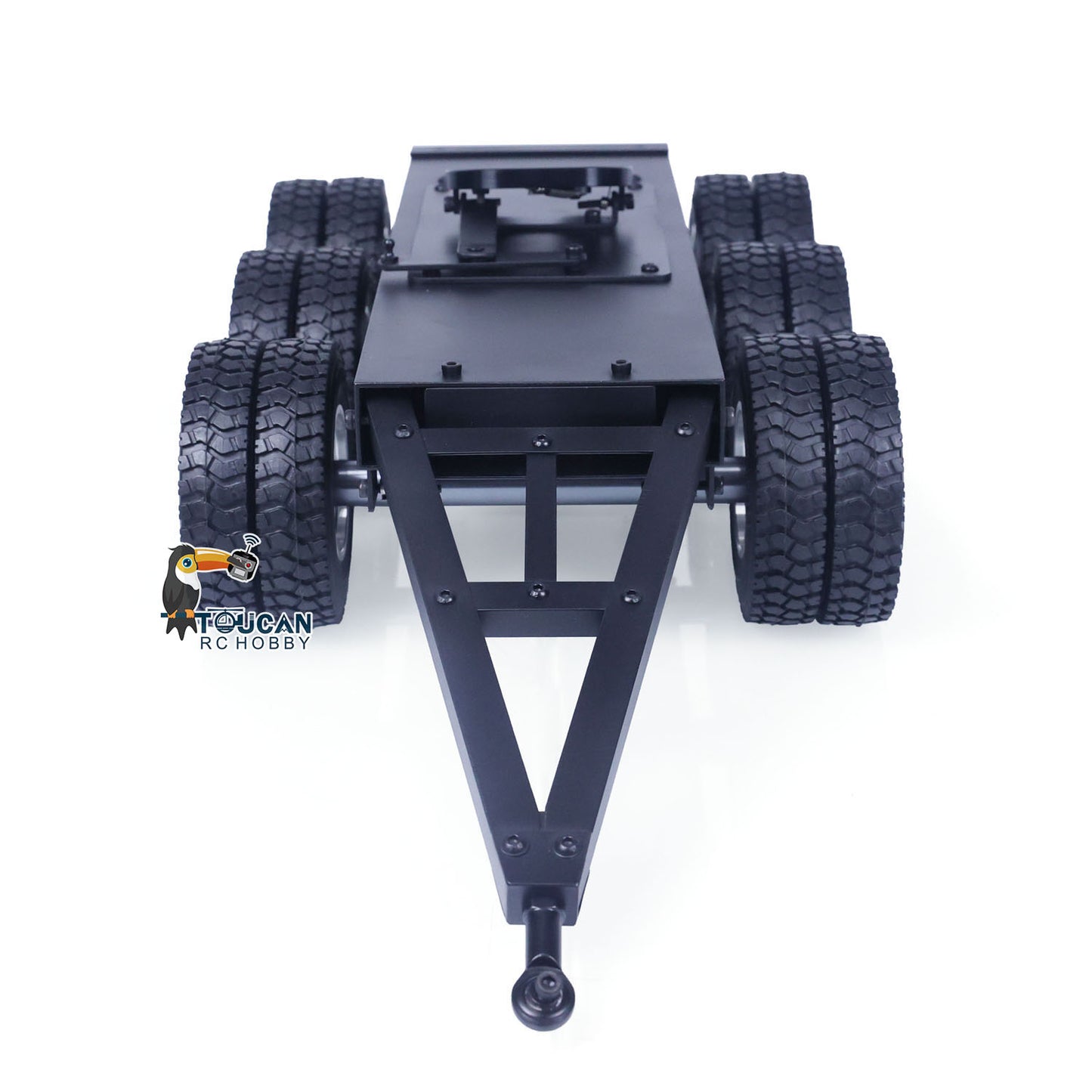 Metal 2or3 Axles Trailer with Fifth-wheel Traction Assembled and Painted for 1/14 RC Truck LESU Remote Control Car Model