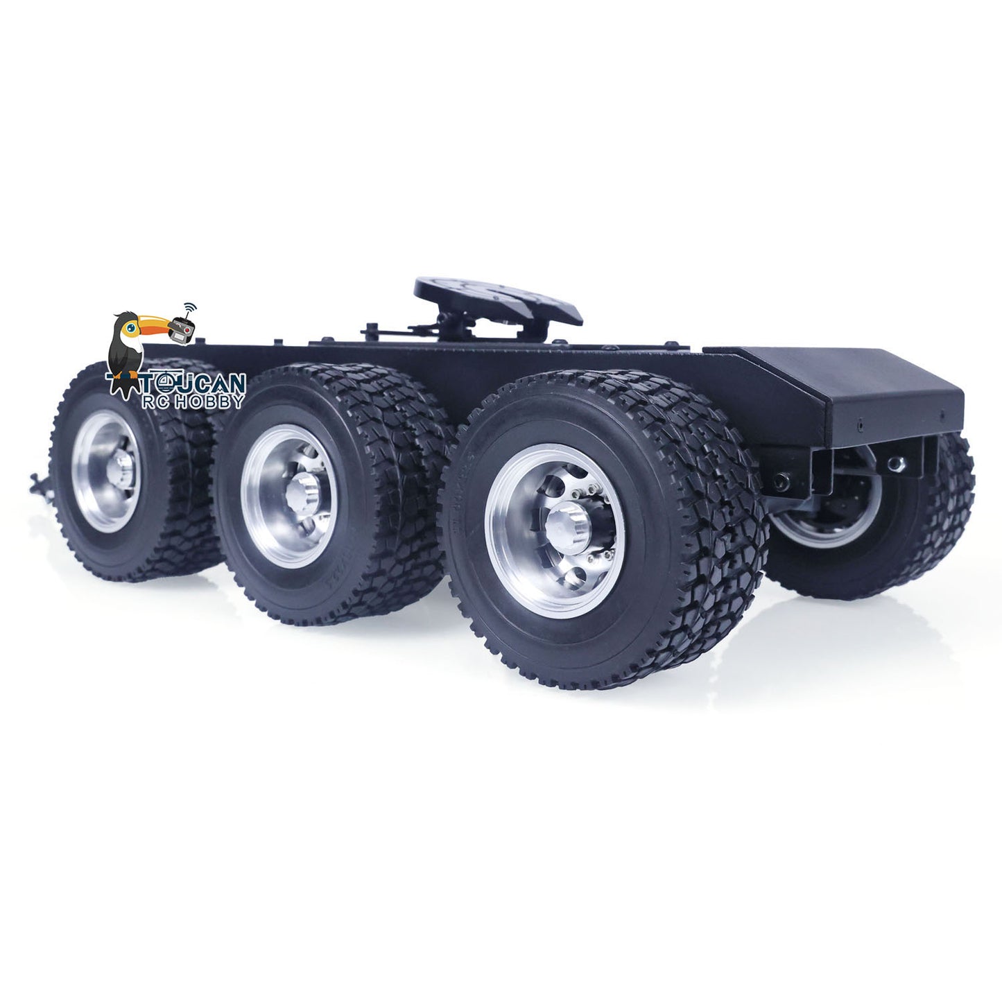 Metal 2or3 Axles Trailer with Fifth-wheel Traction Assembled and Painted for 1/14 RC Truck LESU Remote Control Car Model