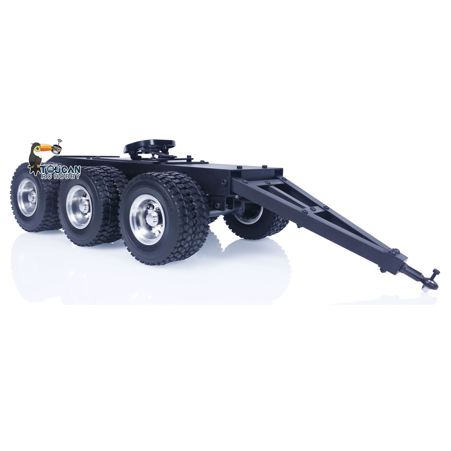 Metal 2or3 Axles Trailer with Fifth-wheel Traction Assembled and Painted for 1/14 RC Truck LESU Remote Control Car Model