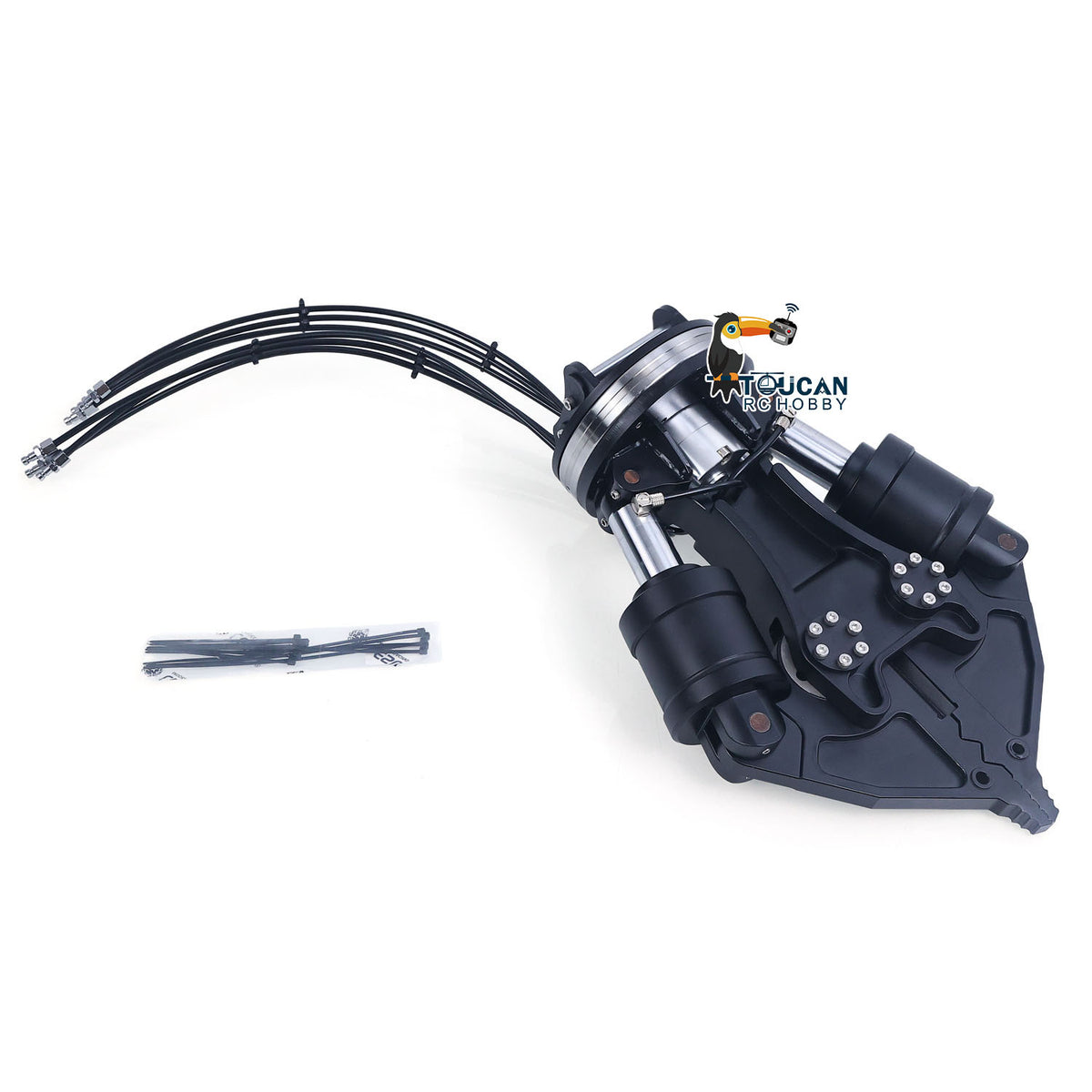 1/12 RC Hydraulic Excavator Attachments Metal Electric Hammer Hydraulic Shear Grille Bucket Rake Ripper Grading Bucket Set for C395 LR976 EC650