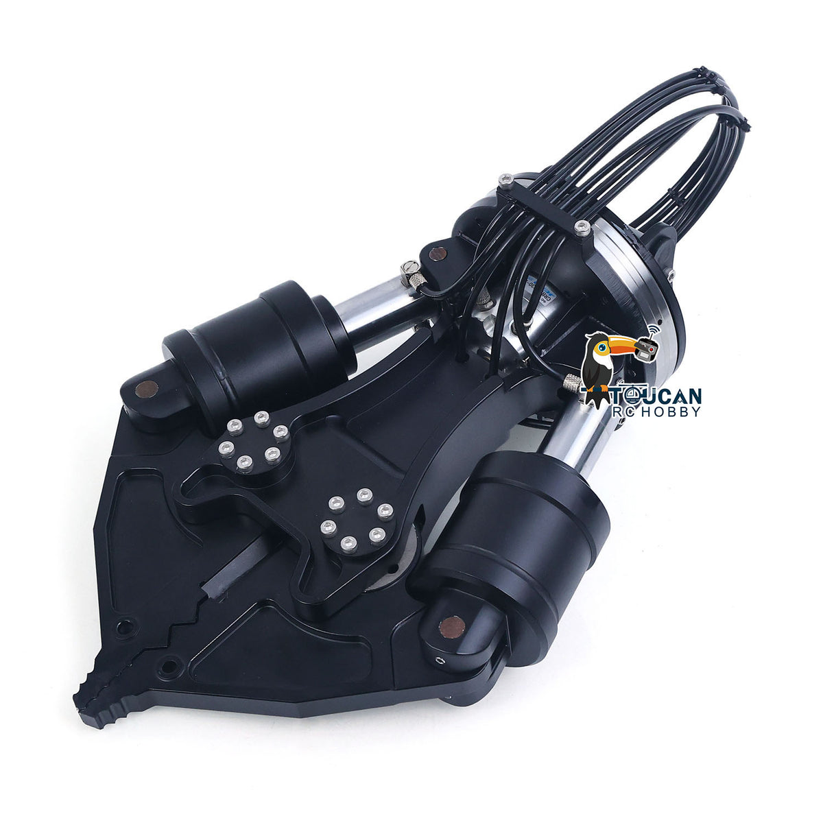 1/12 RC Hydraulic Excavator Attachments Metal Electric Hammer Hydraulic Shear Grille Bucket Rake Ripper Grading Bucket Set for C395 LR976 EC650