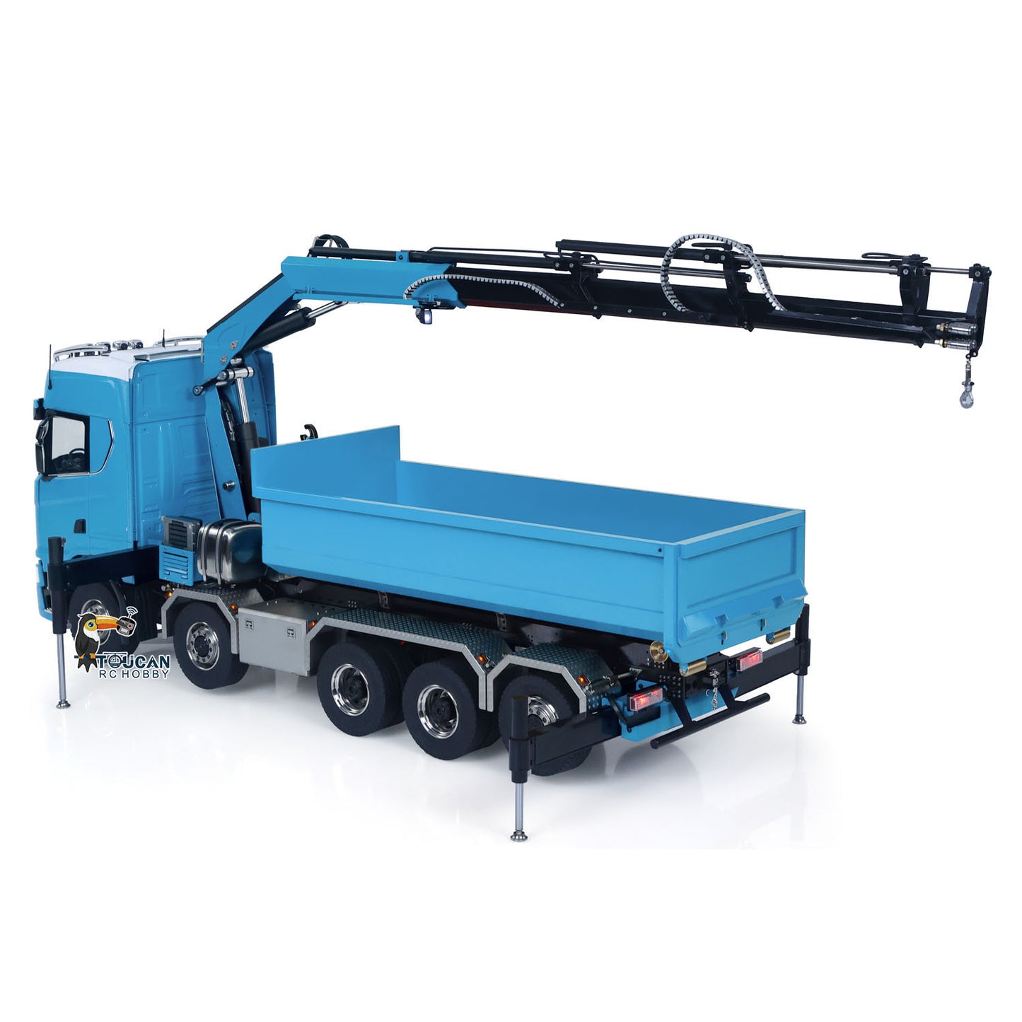 SA770S Metal 1/14 RC Hydraulic Crane Dump Truck 10X10 Radio Controlled Full Dumper Car Frsky XE Lite Light Sound Painted Model