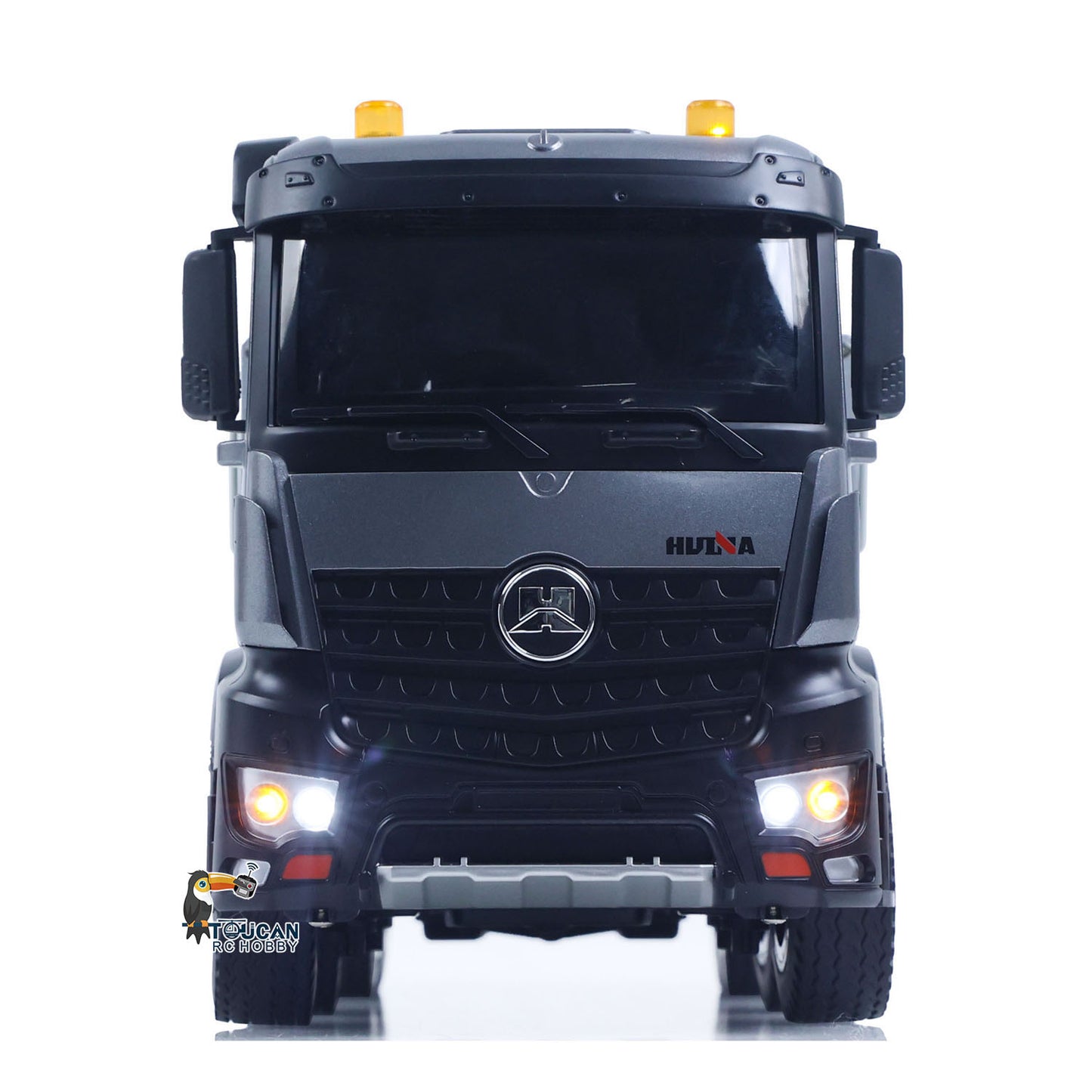 US STOCK HUINA 1/14 Remote Control Dump Truck 12CH RC Tipper Finished Model Toy Gift RTR Light Sound Effects Radio USB Charging Cable