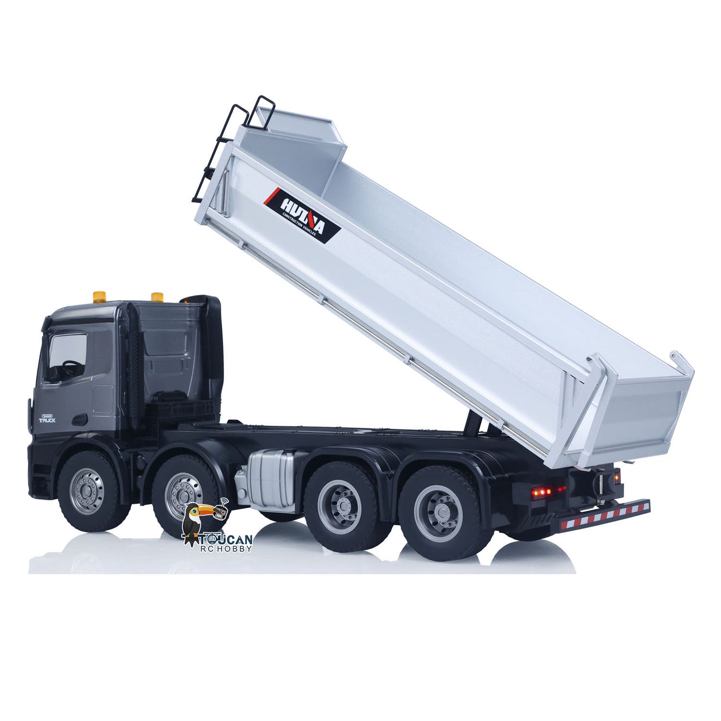 US STOCK HUINA 1/14 Remote Control Dump Truck 12CH RC Tipper Finished Model Toy Gift RTR Light Sound Effects Radio USB Charging Cable