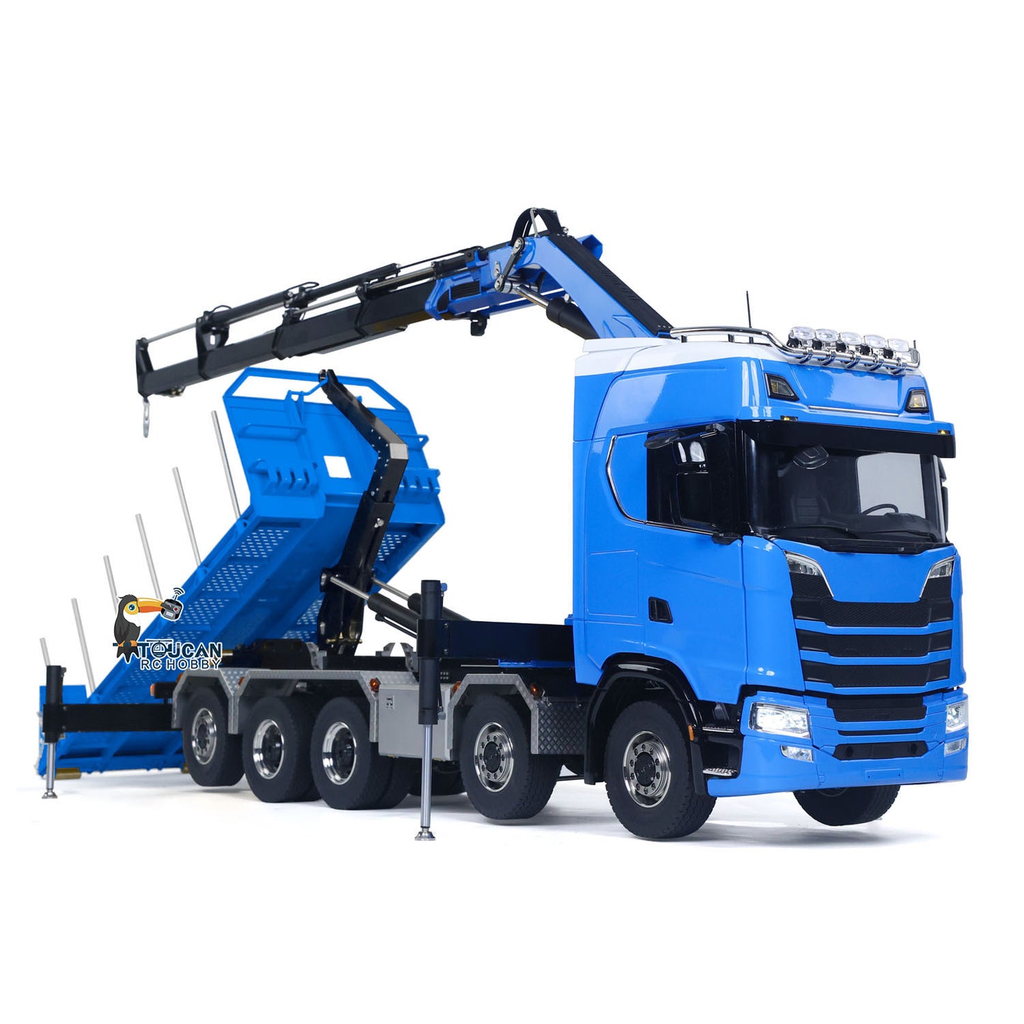 770S 1/14 RC Flatbed Timber 10x10 Metal Hydraulic Crane Radio Control Dump Truck