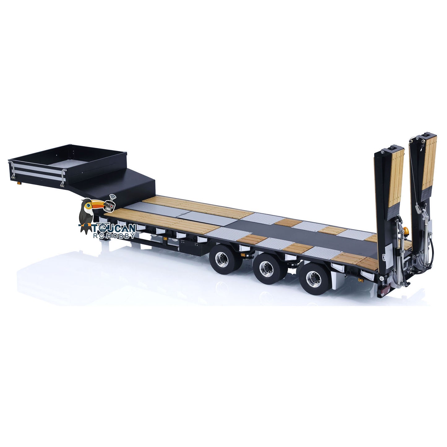 LESU 1/14 Metal RC Trailer Radio Controlled Car Model Hydraulic System Electronic Lifting with Light System Uograded Version