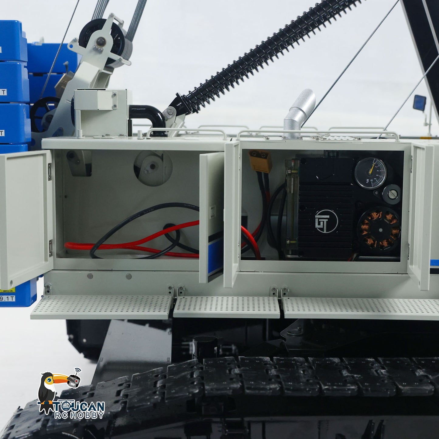 CUT C1200 1/14 Metal Hydraulic RC Crawler Crane RTR Radio Brushless Motor Lights Sound Flysky PL18 LITE Radio Controller Painted Assembled