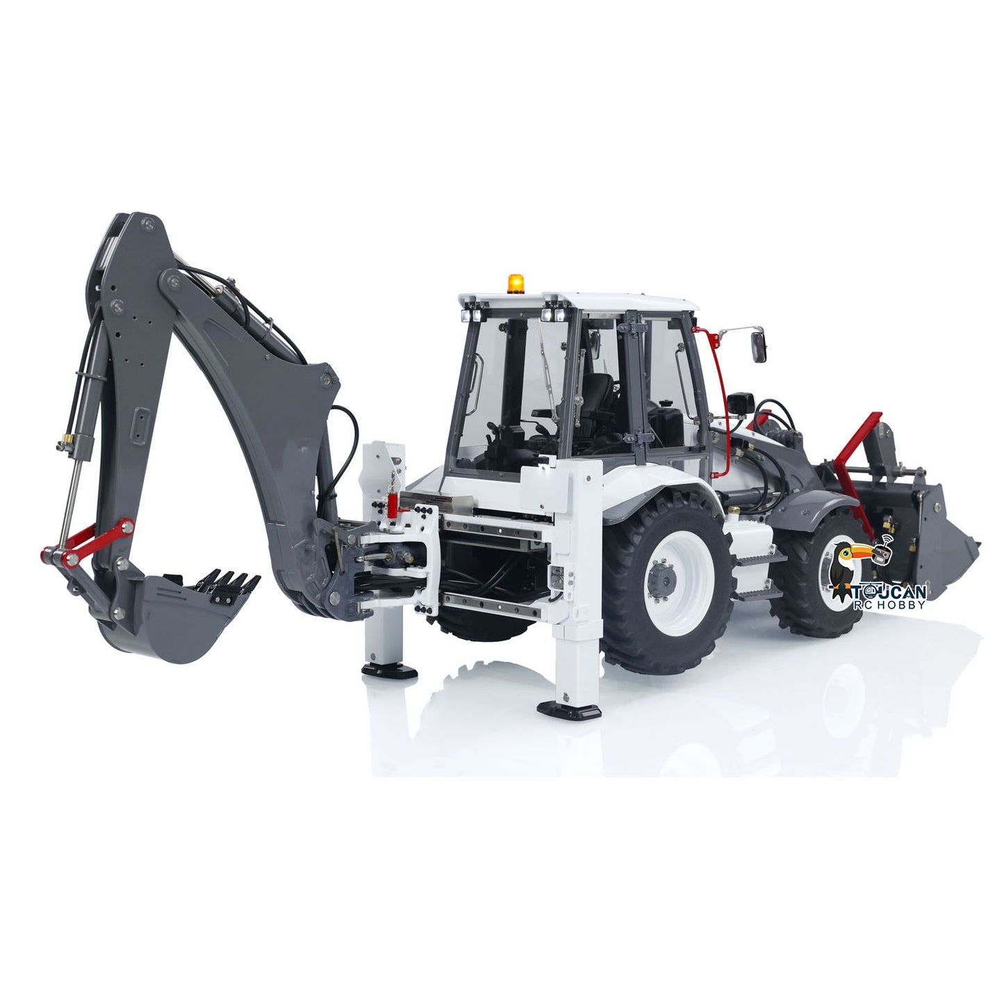 LESU 1/14 RC Hydraulic Equipment Remote Controlled Backhoe Loader AOUE BL71 2 in 1 Excavator Model with PL18EVLite Painted Assembled