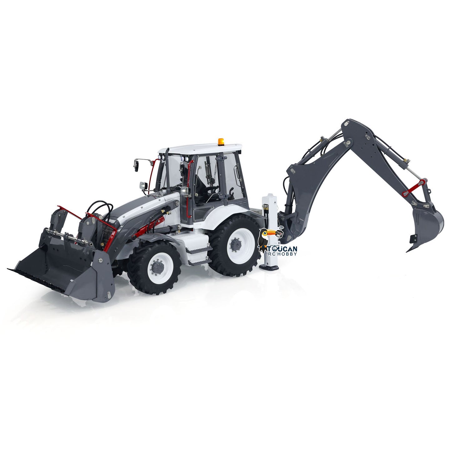 LESU 1/14 RC Hydraulic Equipment Remote Controlled Backhoe Loader AOUE BL71 2 in 1 Excavator Model with PL18EVLite Painted Assembled