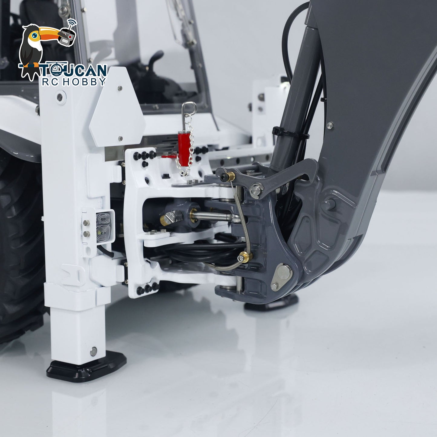 LESU 1/14 RC Hydraulic Equipment Remote Controlled Backhoe Loader AOUE BL71 2 in 1 Excavator Model with PL18EVLite Painted Assembled