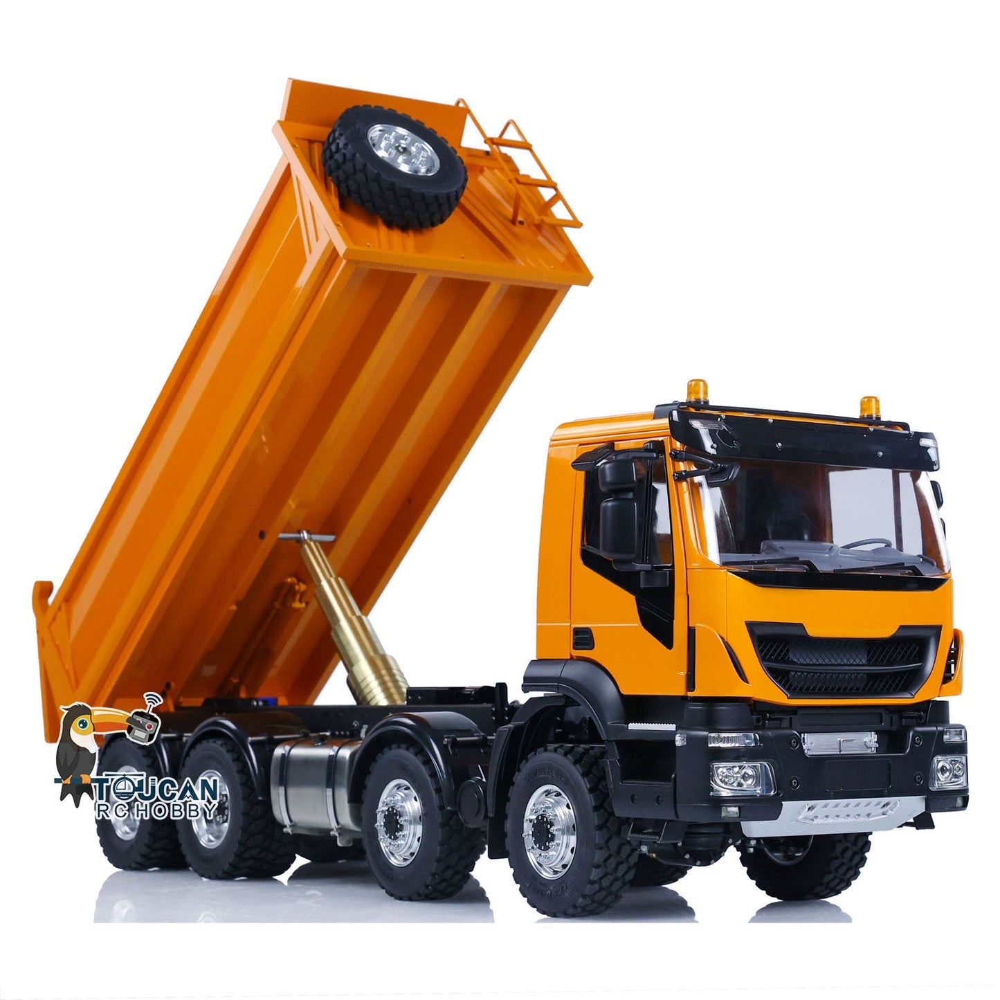 1/14 LESU 8X8 Metal RC Hydraulic Dump Truck Remote Control Simulation Car Tipper Dumper Hobby Model DIY 20150731 PNP/RTR