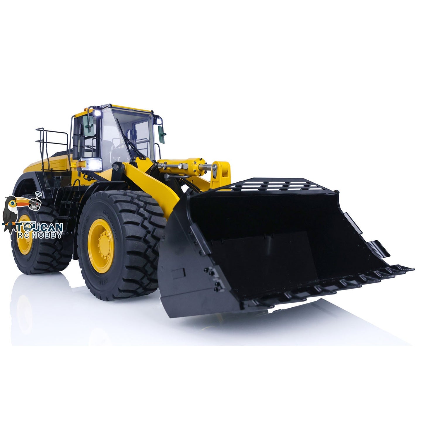 Metal 1/14 RC Hydraulic Loader WA480 Heavy Construction Machine Differential Lock Axles Quick Coupler Fork Light Sound ST8