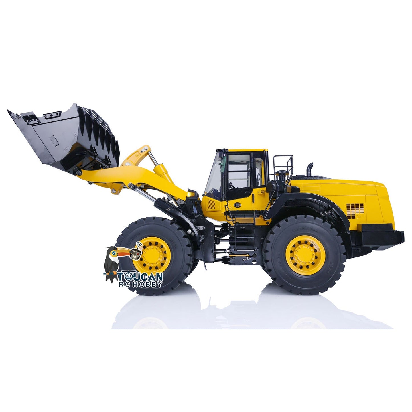 Metal 1/14 RC Hydraulic Loader WA480 Heavy Construction Machine Differential Lock Axles Quick Coupler Fork Light Sound ST8