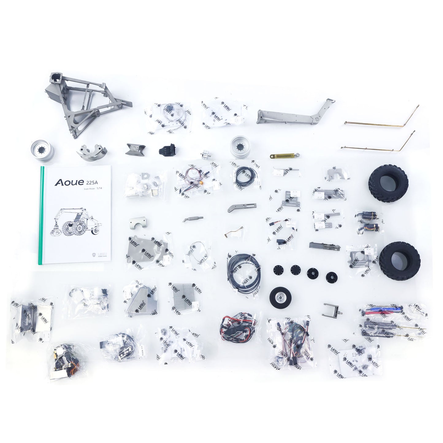 Unassembled Kit Model LESU Metal 1/14 Remote Control Hydraulic Log Loader AOUE 225A RC Sugarcane Loader Grabber 4CH Valve Light Engineering Car