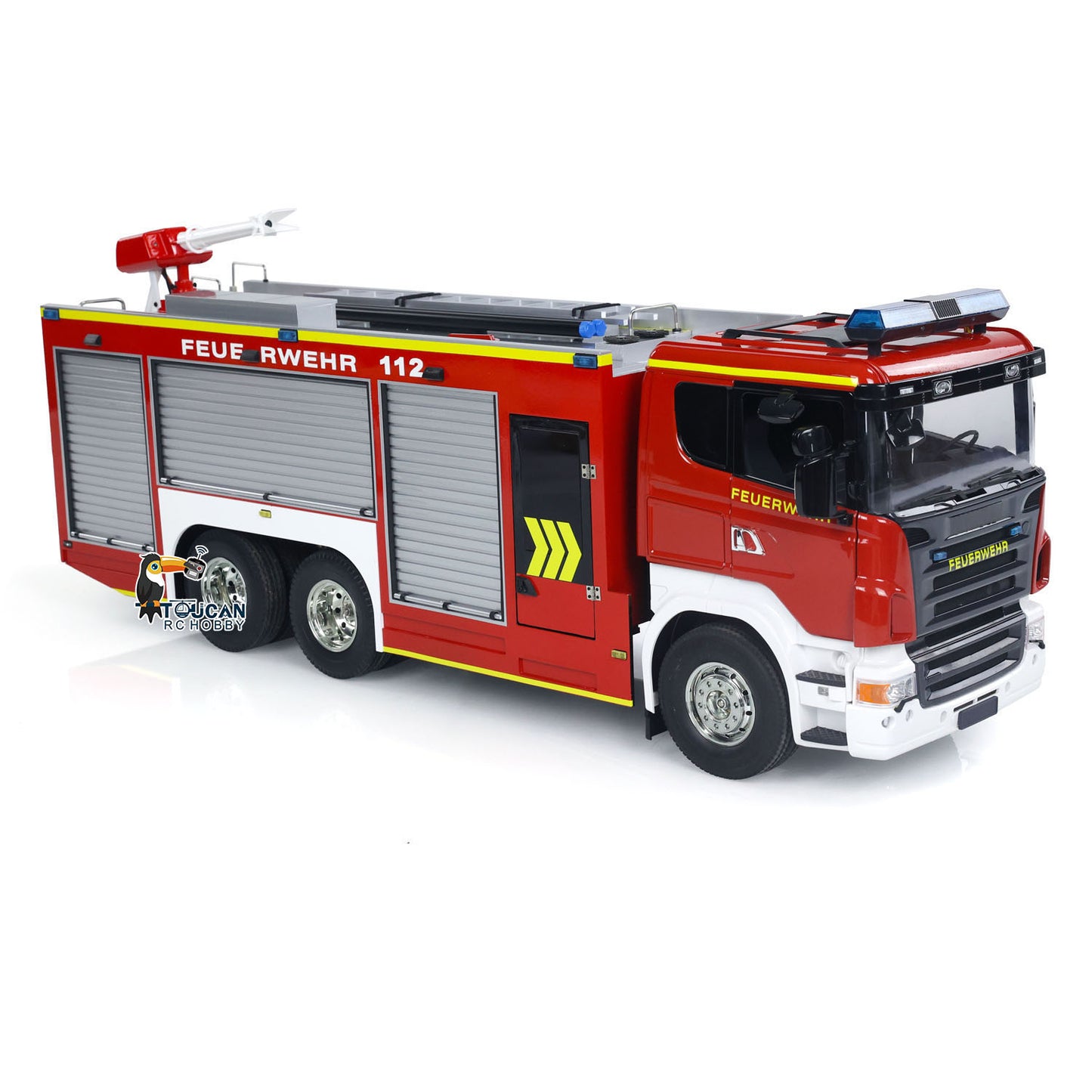 1/14 6x4 Remote Control Fire Fighting Truck RC Fire Vehicles Model Lights Sounds with Sound Light System FlySky I6S Controller