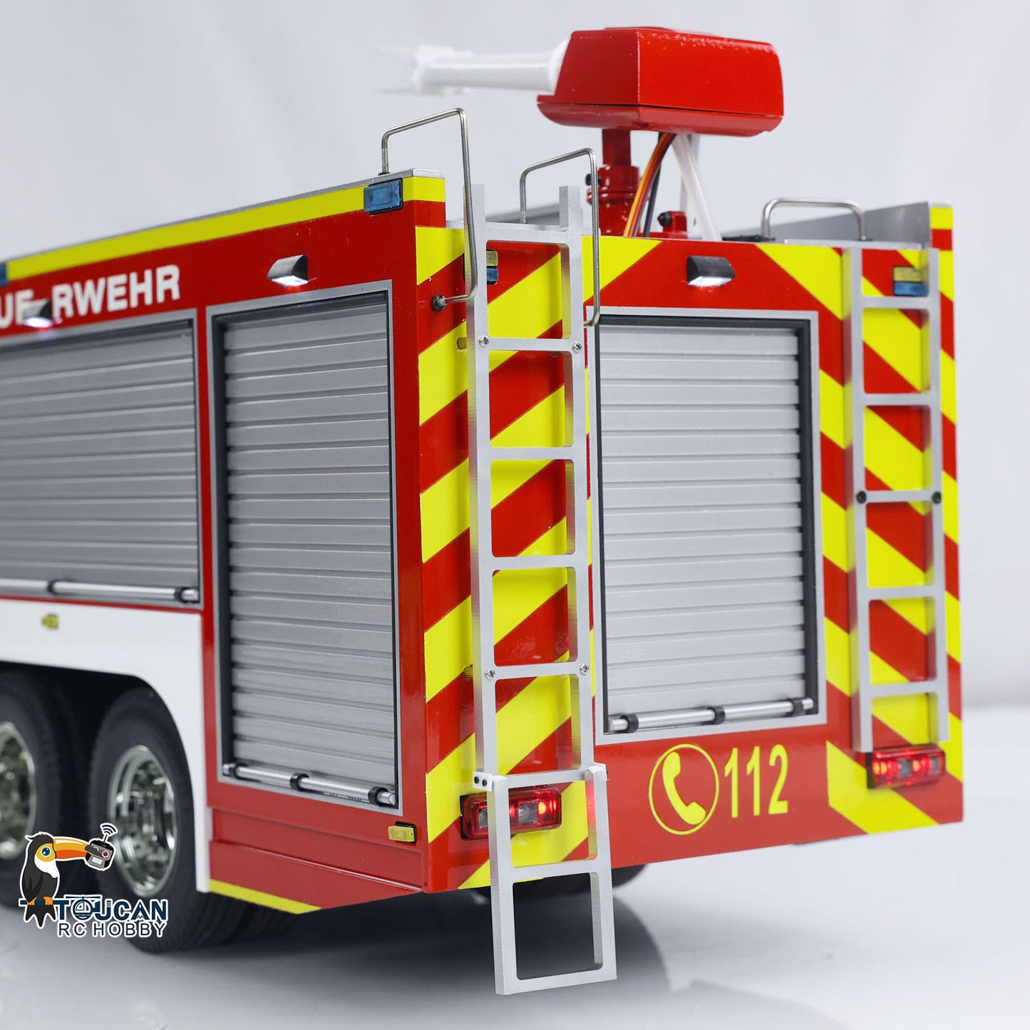 1/14 6x4 Remote Control Fire Fighting Truck RC Fire Vehicles Model Lights Sounds with Sound Light System FlySky I6S Controller