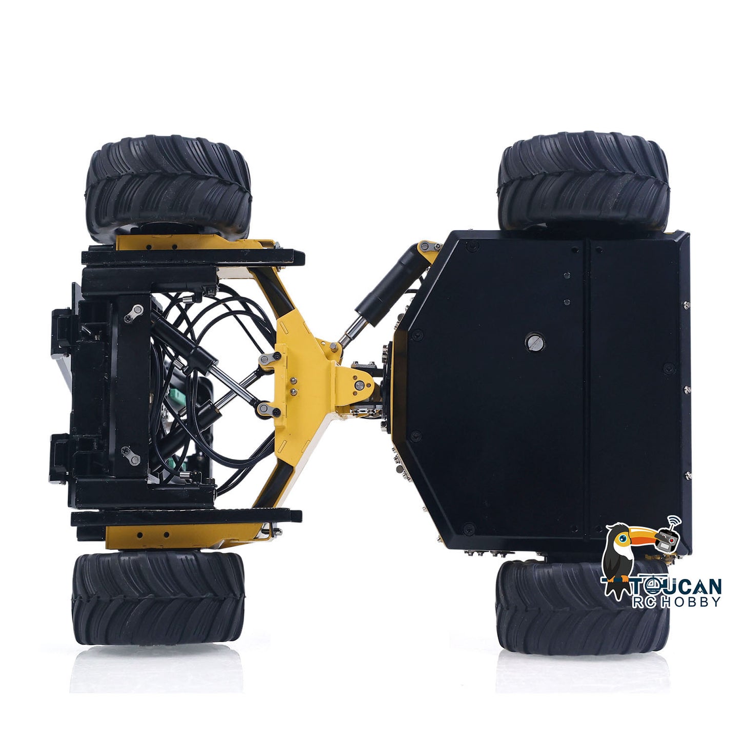 Super Frog Metal 1/14 Remote Control Hydraulic Truck Mounted Forklift BM214 Engineering Vehicle Frsky X14 Radio Lights Sounds