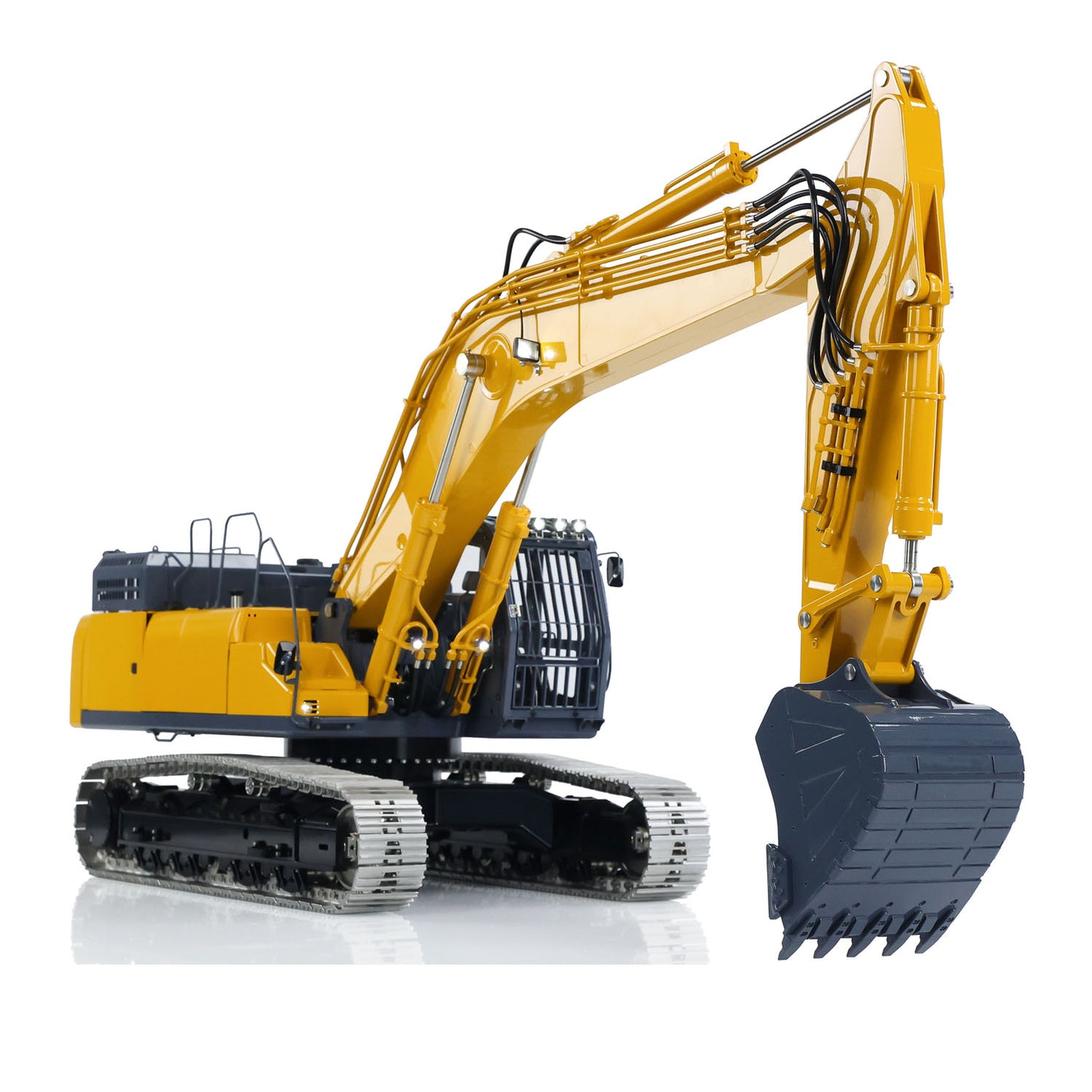 LESU 1/14 RC Metal Hydraulic Excavator SK500 RTR Remote Control Digger Model 6CH Valve 3MAP Pump Relief Valve PL18EV Lite Radio