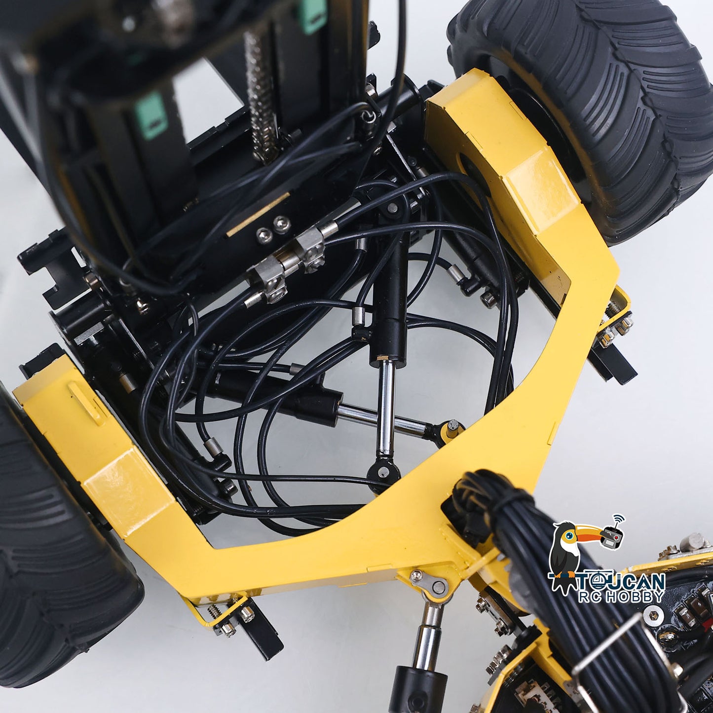 Super Frog Metal 1/14 Remote Control Hydraulic Truck Mounted Forklift BM214 Engineering Vehicle Frsky X14 Radio Lights Sounds