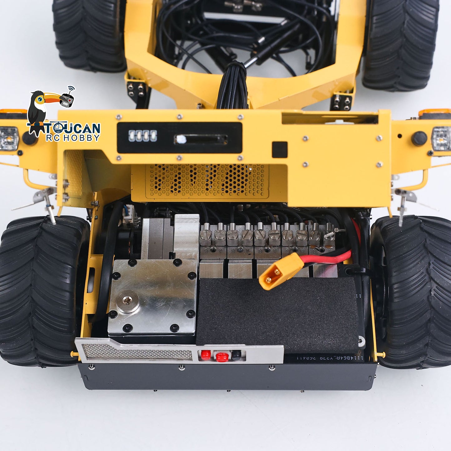 Super Frog Metal 1/14 Remote Control Hydraulic Truck Mounted Forklift BM214 Engineering Vehicle Frsky X14 Radio Lights Sounds