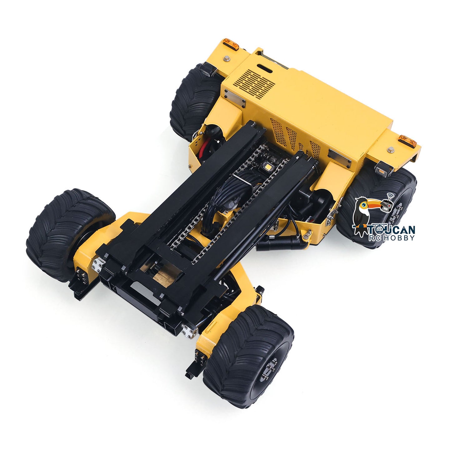 Super Frog Metal 1/14 Remote Control Hydraulic Truck Mounted Forklift BM214 Engineering Vehicle Frsky X14 Radio Lights Sounds