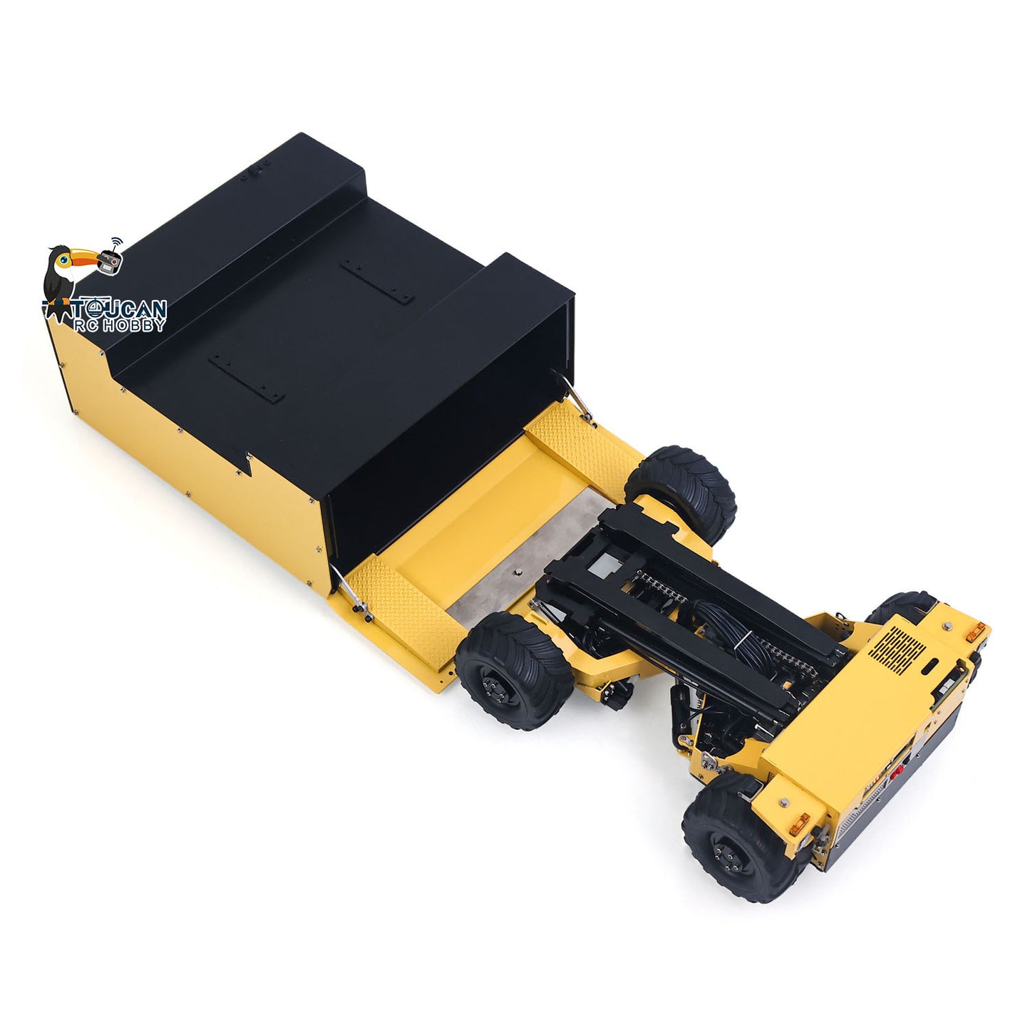 Super Frog Metal 1/14 Remote Control Hydraulic Truck Mounted Forklift BM214 Engineering Vehicle Frsky X14 Radio Lights Sounds