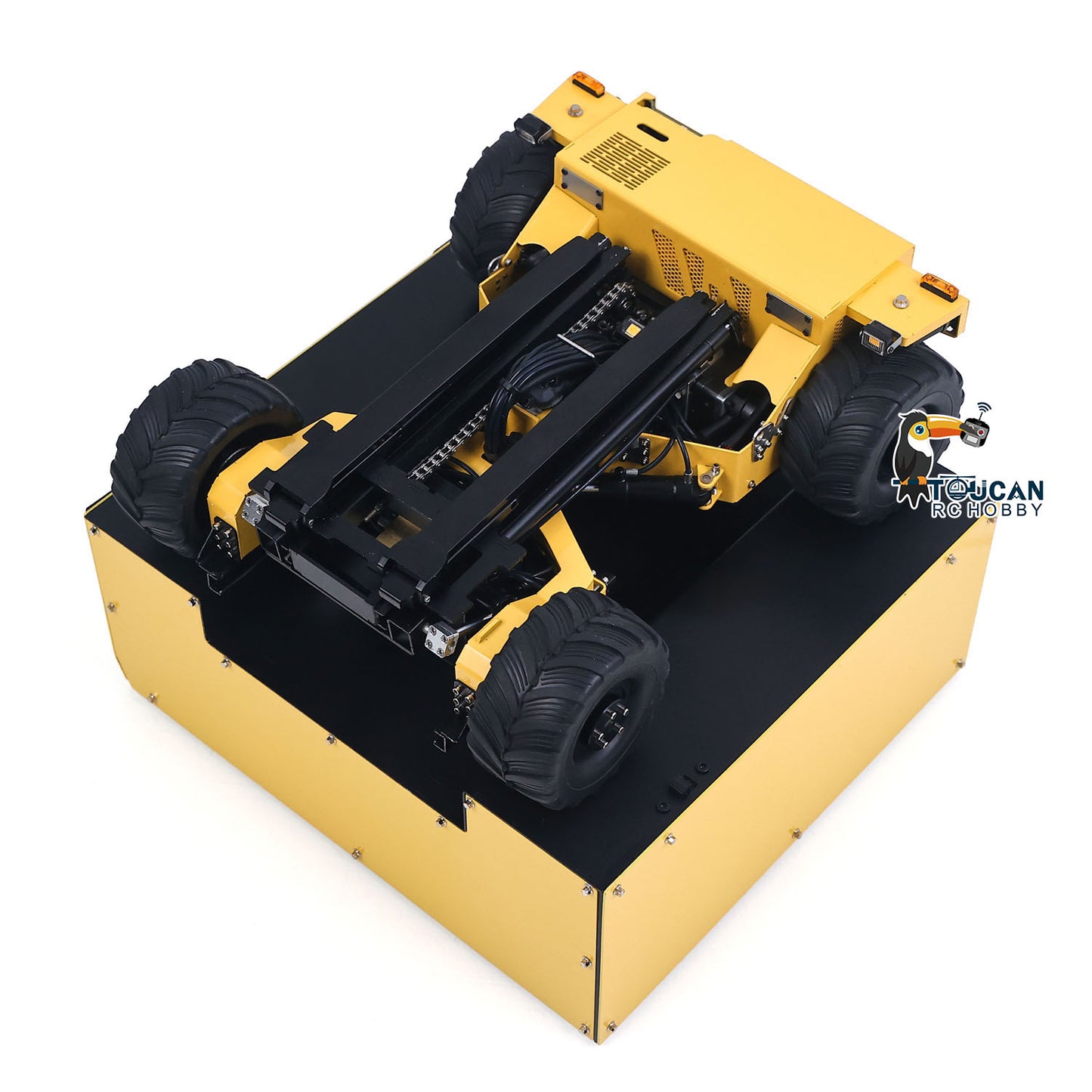 Super Frog Metal 1/14 Remote Control Hydraulic Truck Mounted Forklift BM214 Engineering Vehicle Frsky X14 Radio Lights Sounds