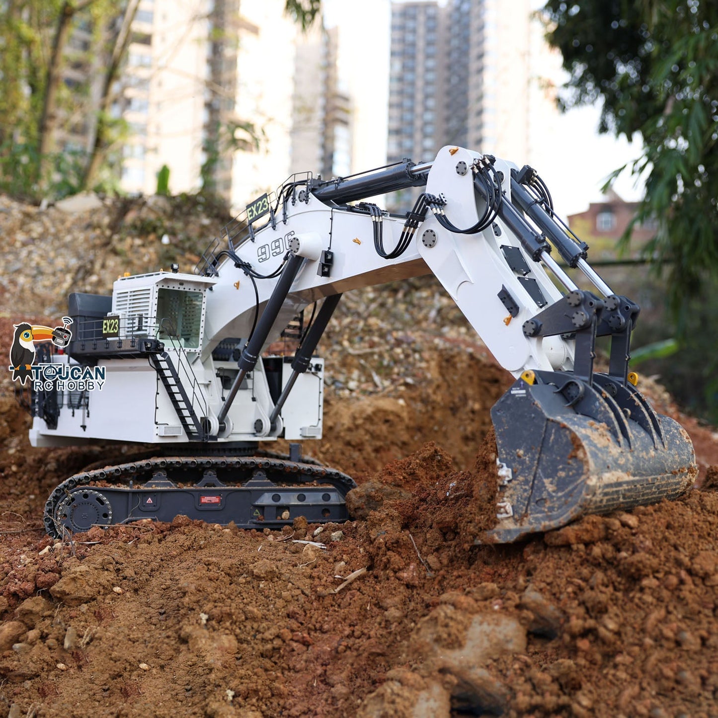 1/20 Scale Metal RC Hydraulic Equipment Remote Controlled Excavator for 996 Taranis XE Radio Digger Painted Assembled