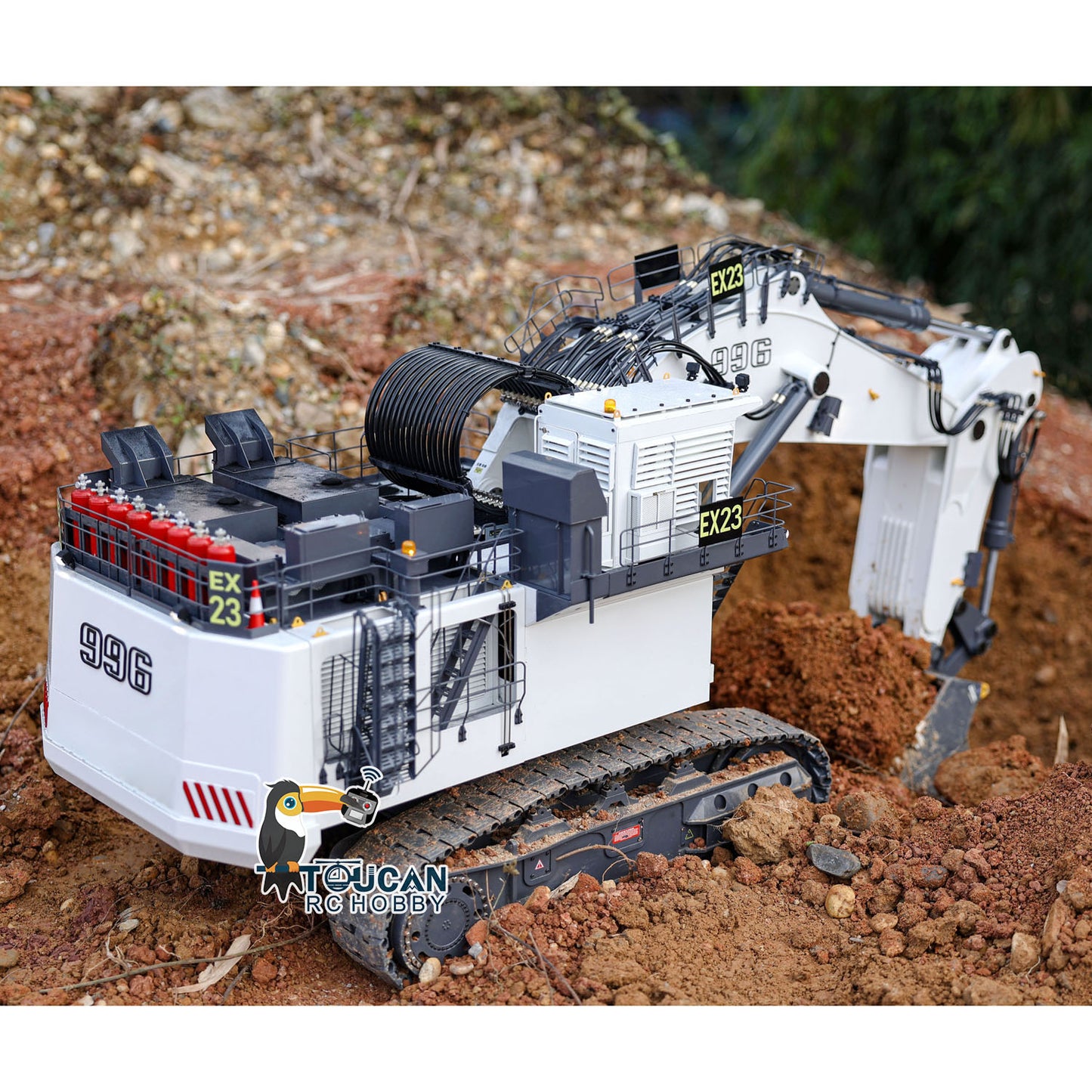 1/20 Metal Painted Assembled RC Hydraulic Equipment Remote Controlled Excavator for 996 Taranis XE Radio Digger Frsky-Taranis-XE