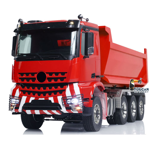 1/14 8*8 Hydraulic RC Full Dump Truck Radio Control Tipper Car with U-shaped High Bucket 3-speed Light Sound System