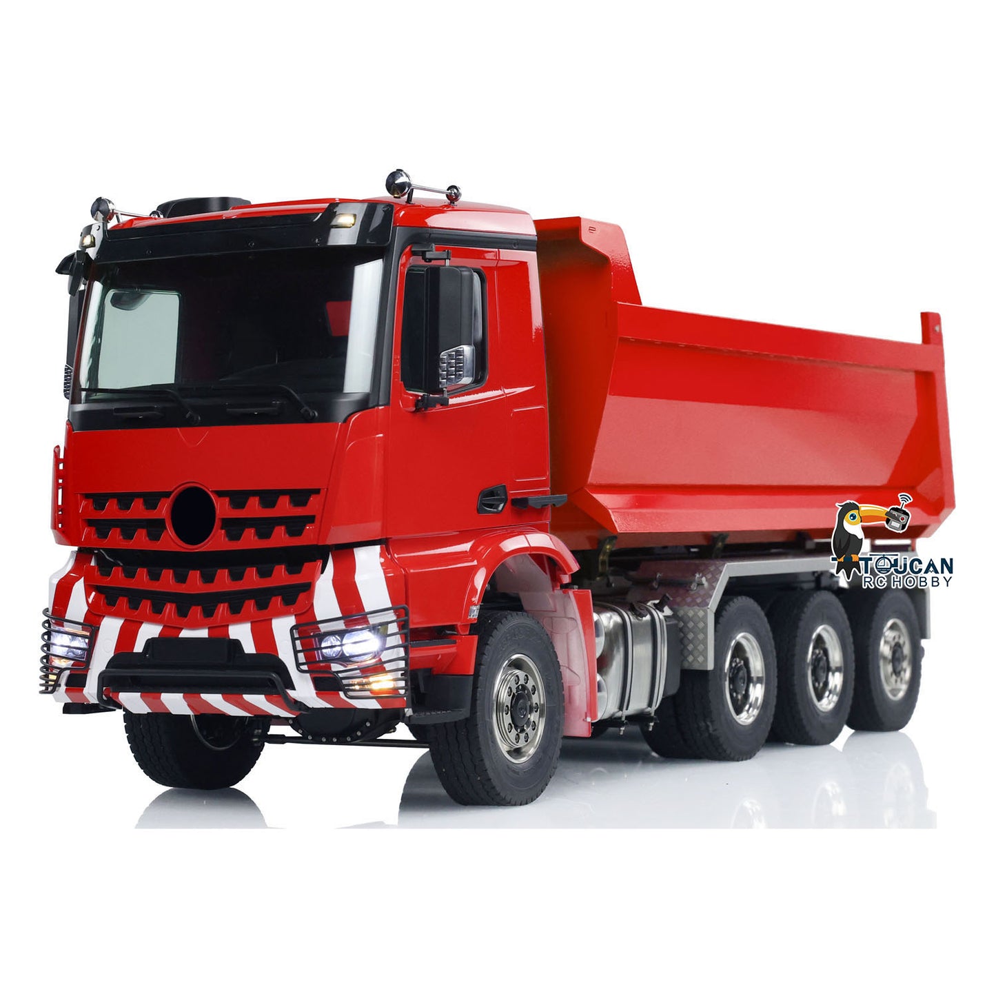 1/14 8*8 Hydraulic RC Full Dump Truck Radio Control Tipper Car with U-shaped High Bucket 3-speed Light Sound System