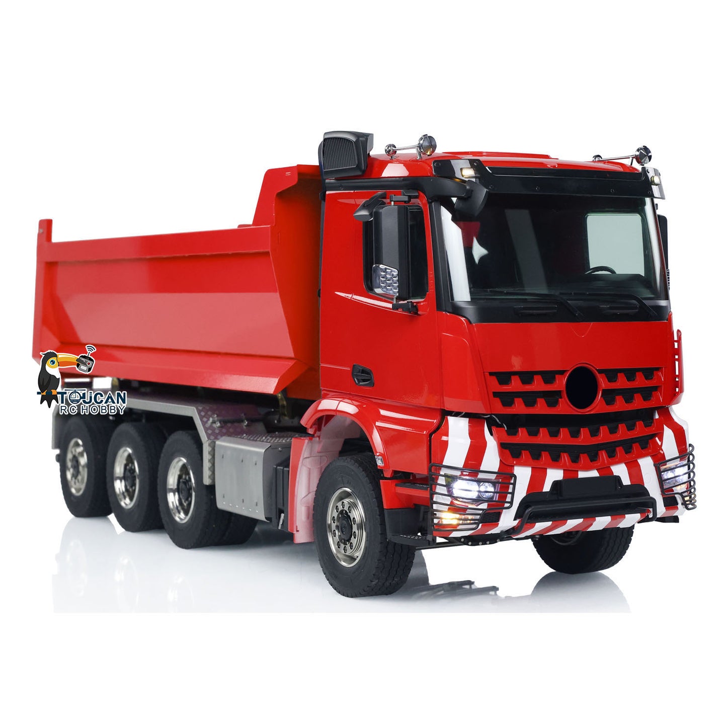 1/14 8*8 Hydraulic RC Full Dump Truck Radio Control Tipper Car with U-shaped High Bucket 3-speed Light Sound System