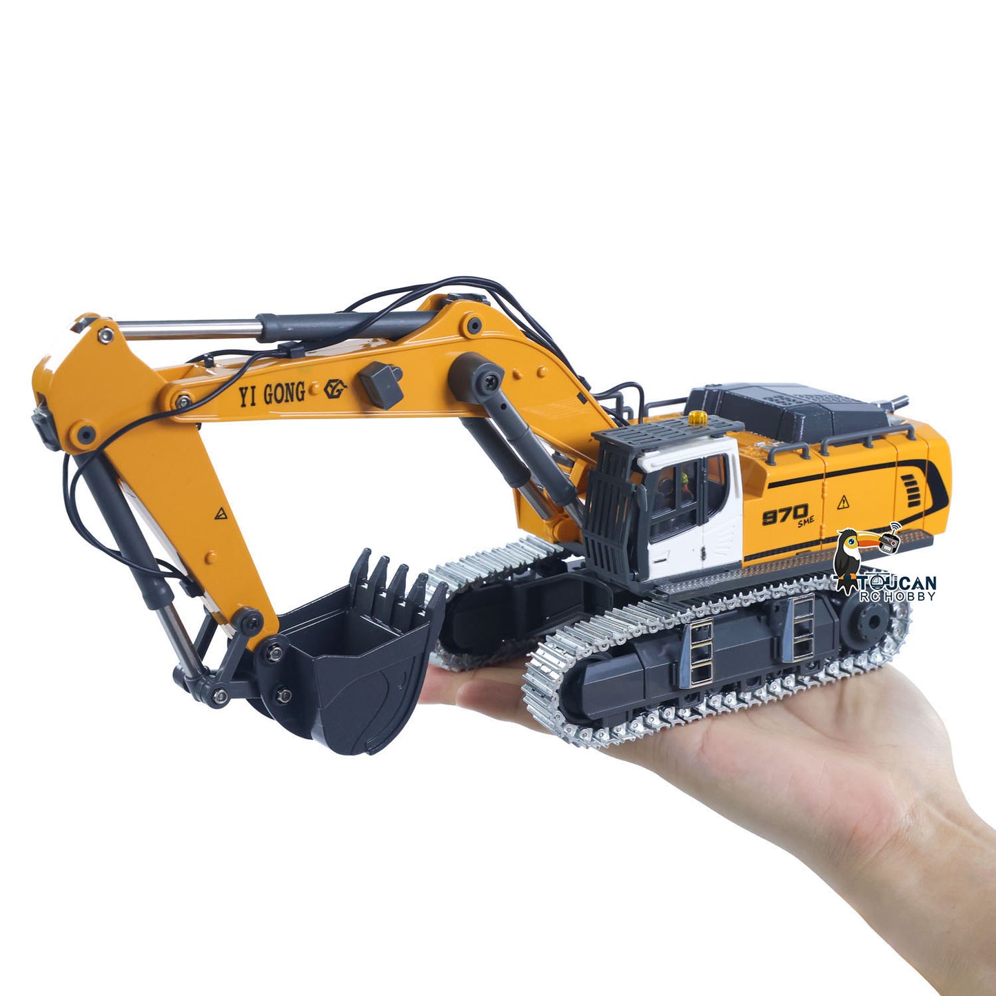 US STOCK 1/50 RC Excavator K970 Engineering Vehicle Remote Control Electric Lifting Digger Metal Bucket Tracks Light Sound RTR Battery