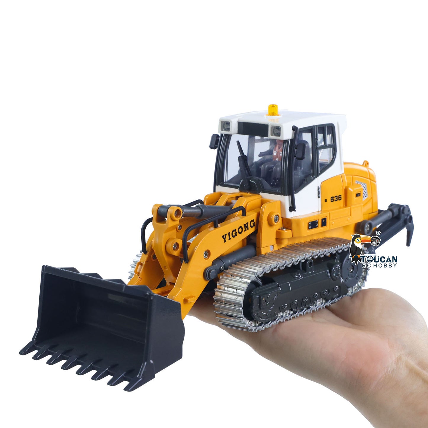 US STOCK 1:50 RC Electric Lifting Tracked Loader LR636 2.4G Construction Vehicle Metal Bucket Tracks Ripper RTR Model Light Sound Battery