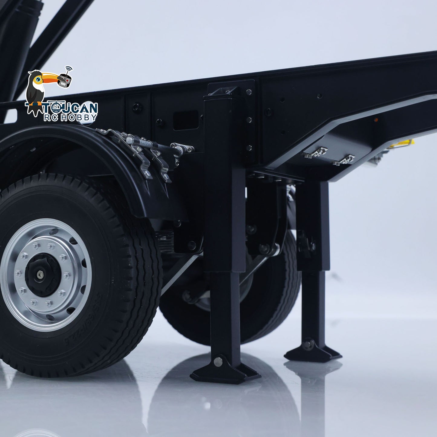 Fast Shipping 26.1Inches KABOLITE 1/14 Metal Radio Control Semi Trailer Dumper Electric Lifting for RC Tractor Truck 770S Light Support Leg