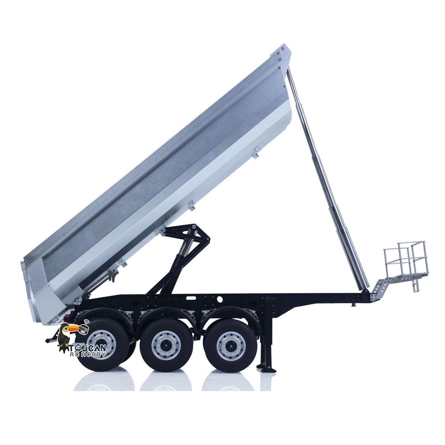 Fast Shipping 26.1Inches KABOLITE 1/14 Metal Radio Control Semi Trailer Dumper Electric Lifting for RC Tractor Truck 770S Light Support Leg