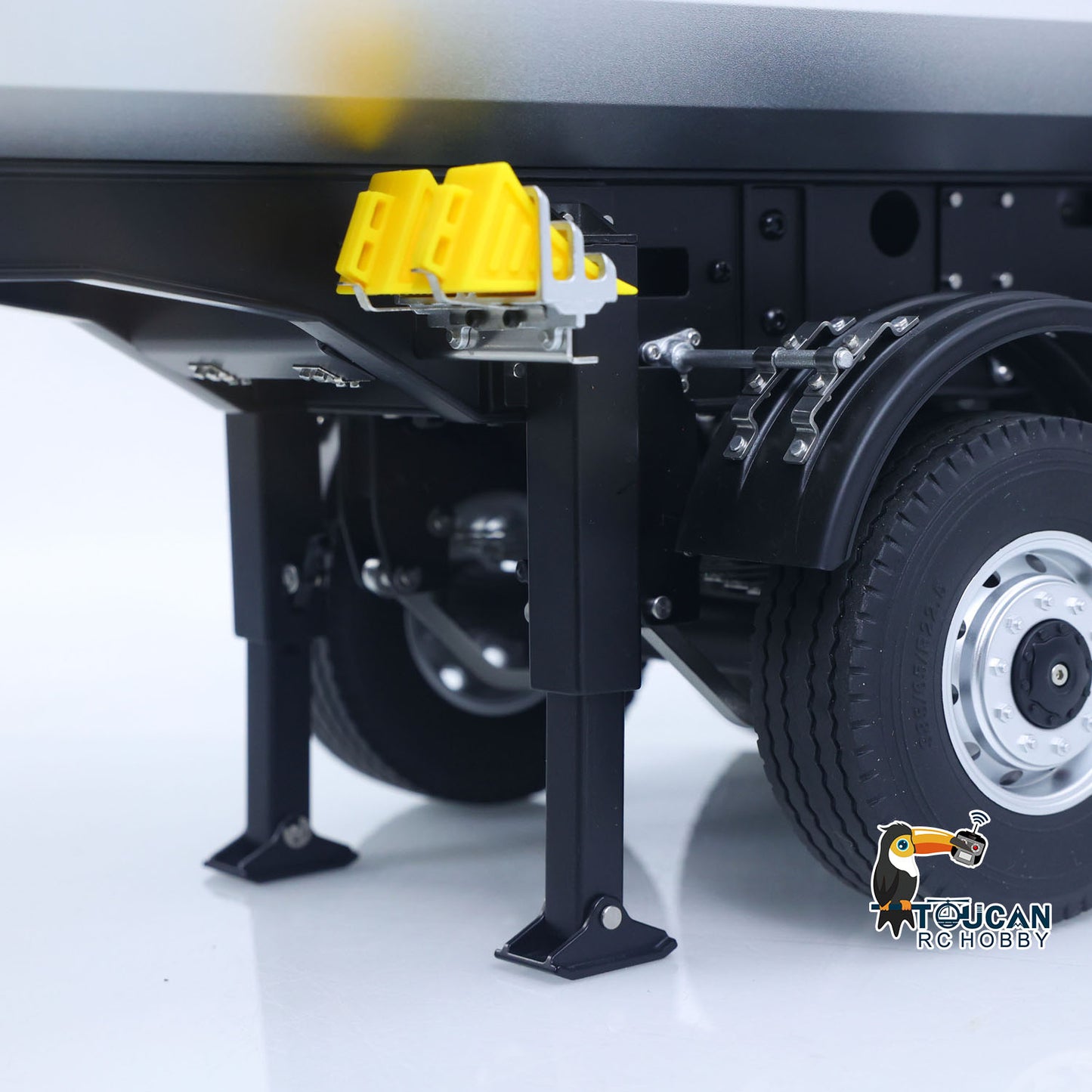 Fast Shipping 26.1Inches KABOLITE 1/14 Metal Radio Control Semi Trailer Dumper Electric Lifting for RC Tractor Truck 770S Light Support Leg