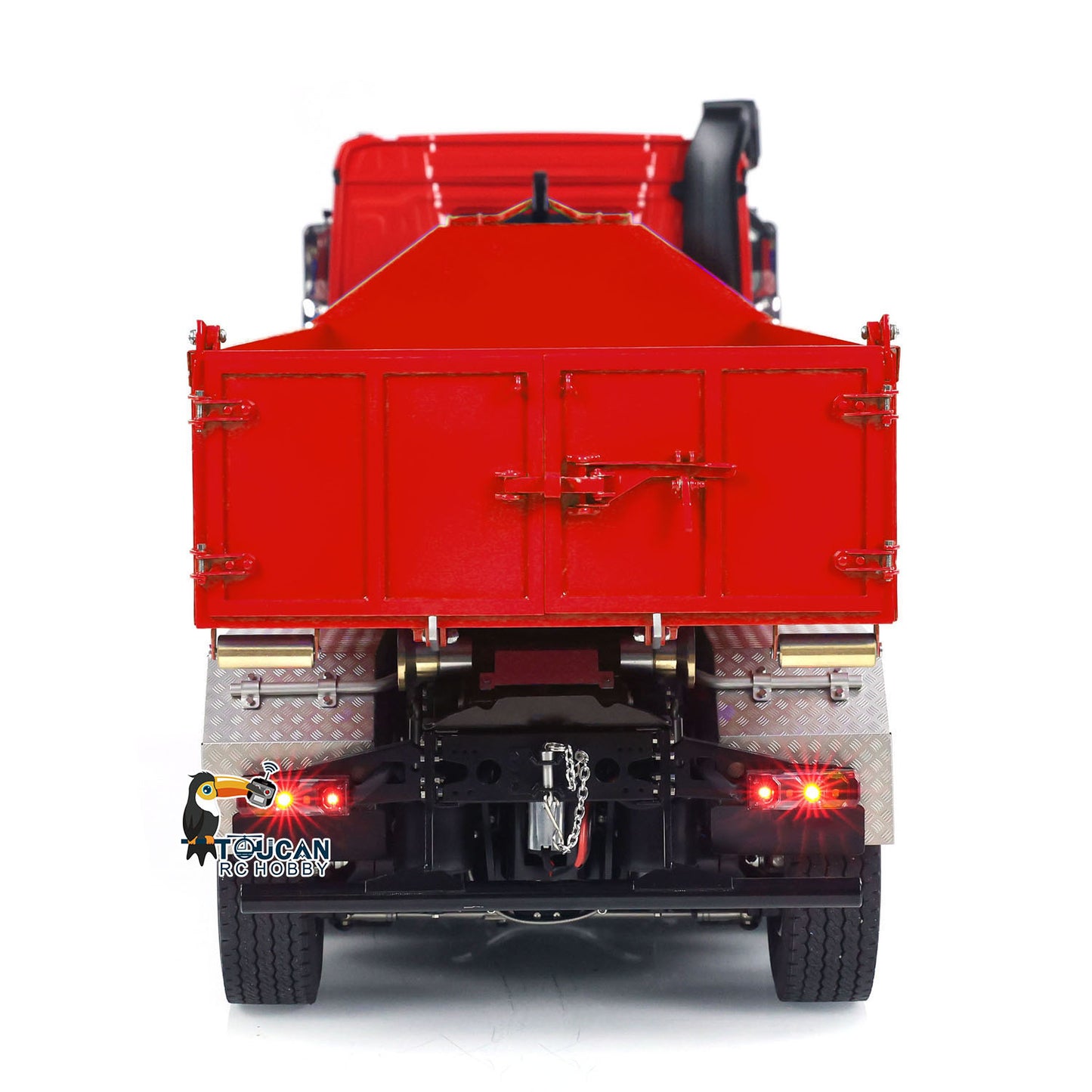 1/14 8x8 RC Hydraulic Full-dump Truck Metal Roll On Dumper Car with Standard Bucket Simulation Model Light Sound FlySky I6S