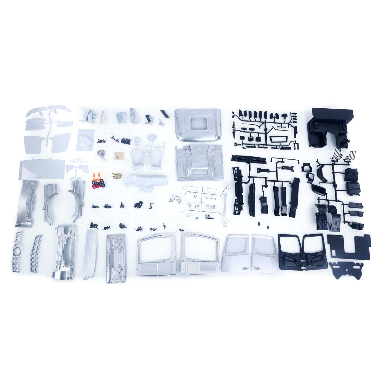 1/14 Unpainted BZ Metal Cabin Kits for RC Tractor Truck Remote Control Dumper Tipper Openable Door No Light System DIY Model