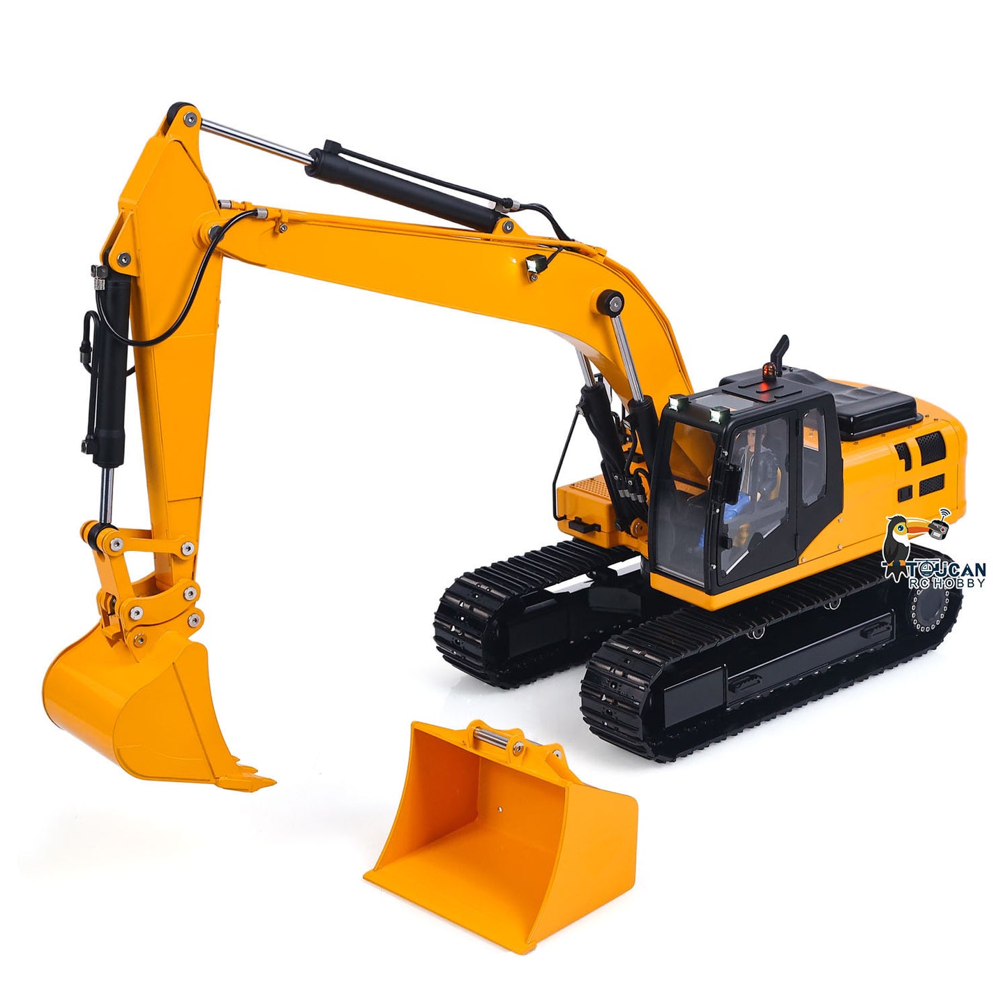 RTR Metal 1/12 Hydraulic Remote Control Excavator 323GX 3 Way Valve RC Digger Model Quick Coupler Flysky ST8 Radio Battery
