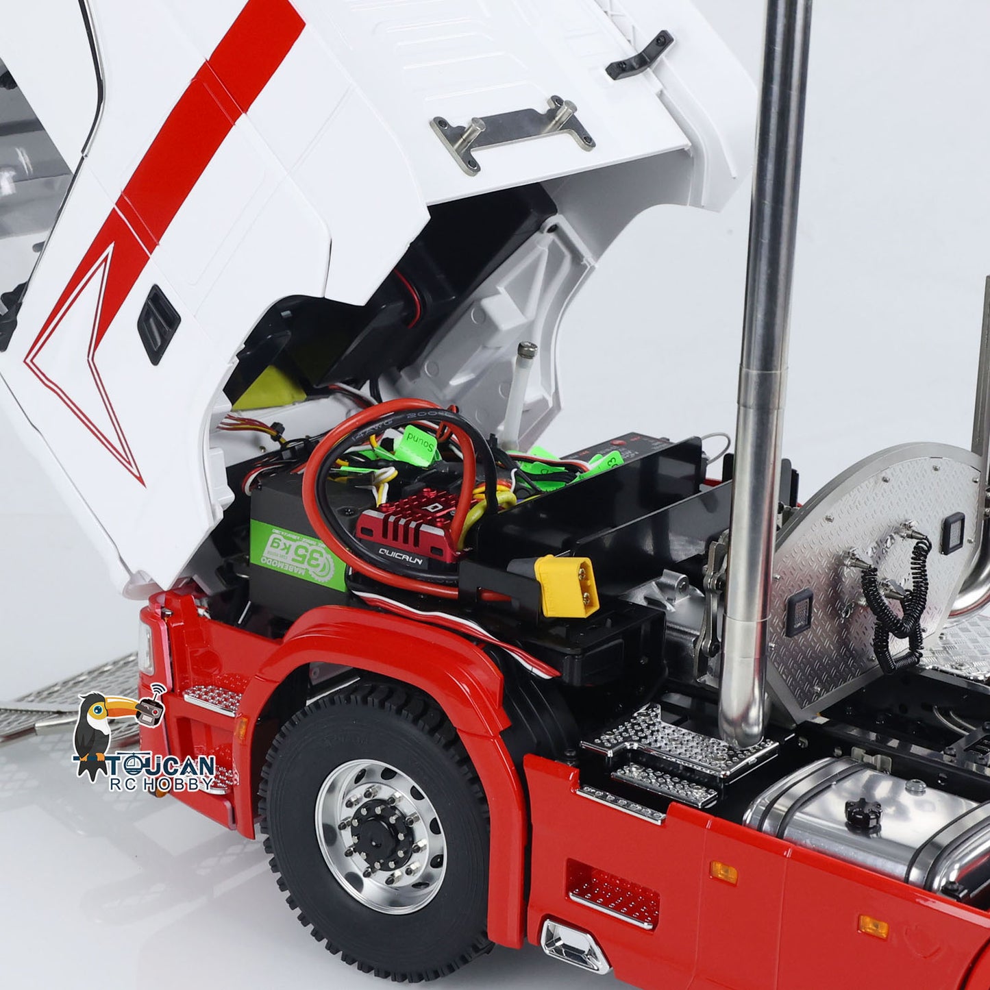 6x6 Metal Chassis 1/14 RC Remote Control Tractor Trcuk ST8 Radio Sound 2-speed Assembled and Painted Construction Vehicle