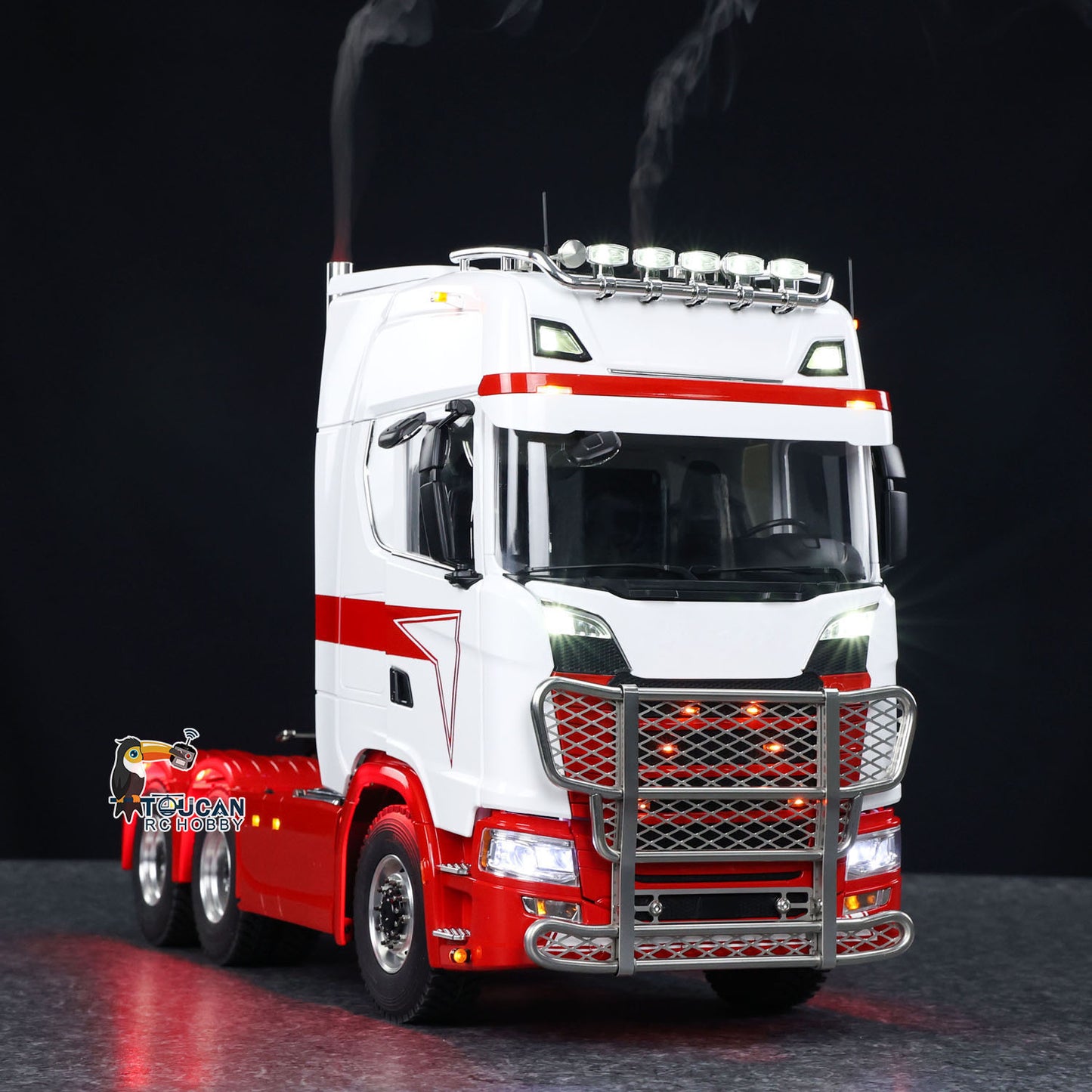 6x6 Metal Chassis 1/14 RC Remote Control Tractor Trcuk ST8 Radio Sound 2-speed Assembled and Painted Construction Vehicle