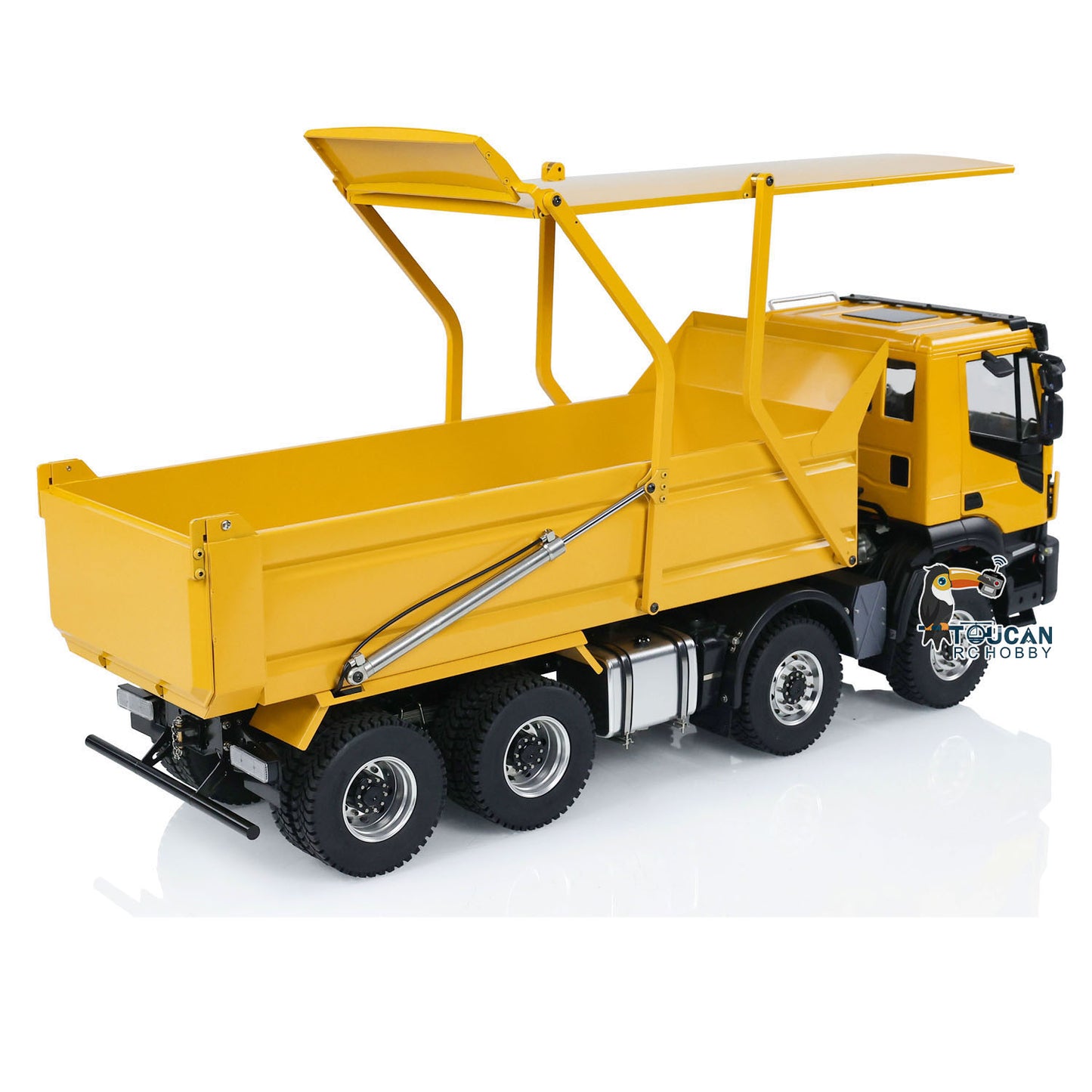 1/14 8x8 Metal Hydraulic RC Tipper Truck Flip-over Cover Remote Control Dump Simulation Car PNP ESC Servo Motor