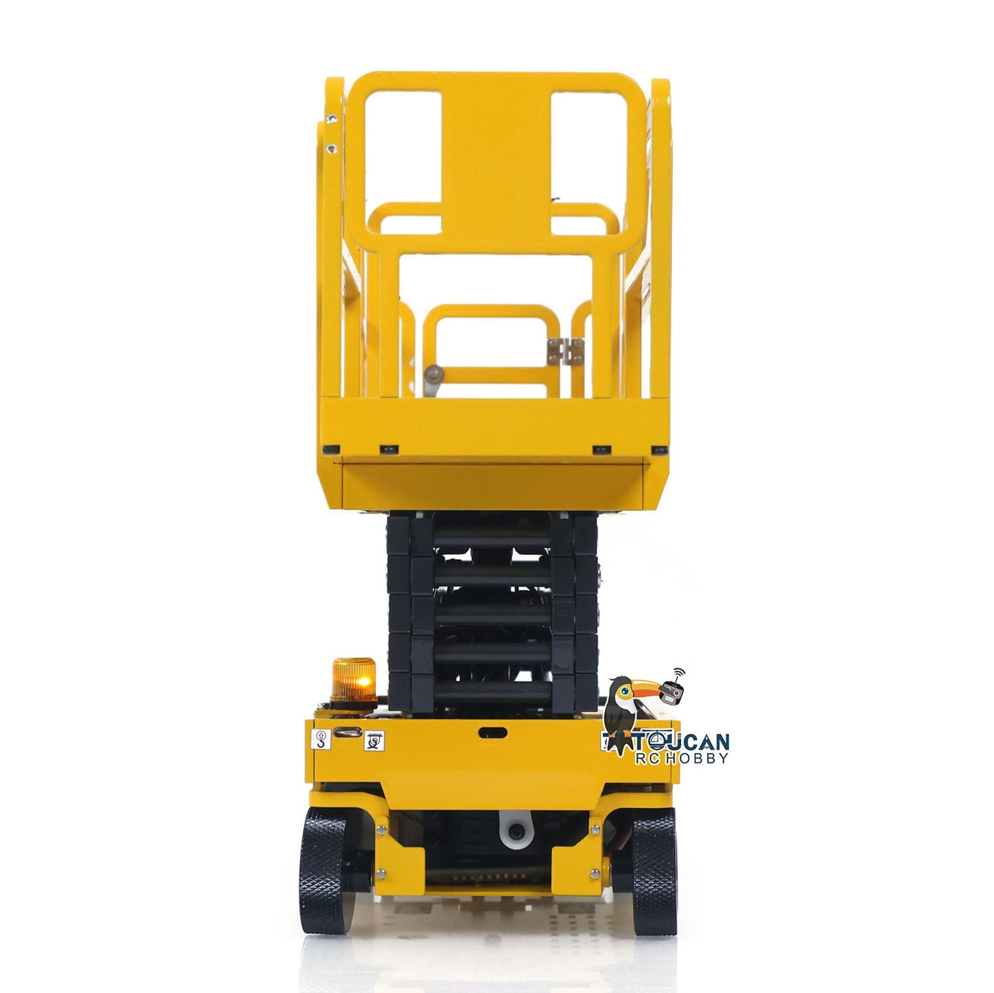 1/14 CNC Metal Remote Control Hydraulic Aerial Work Platform Self-propelled RC Model Reversing Sound Rotating Light Battery