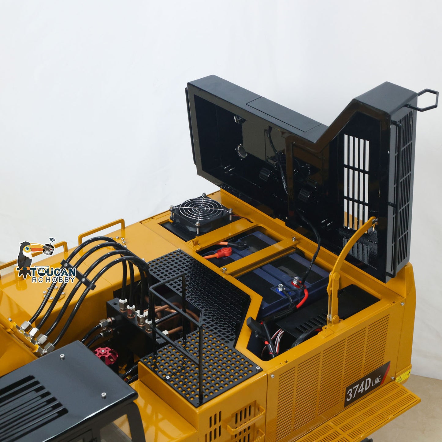 C374 Huge 1/8 RC Hydraulic Excavator 374 Metal Heavy Duty Digger RTR Radio Controlled Construction Vehicles Models Flysky Radio