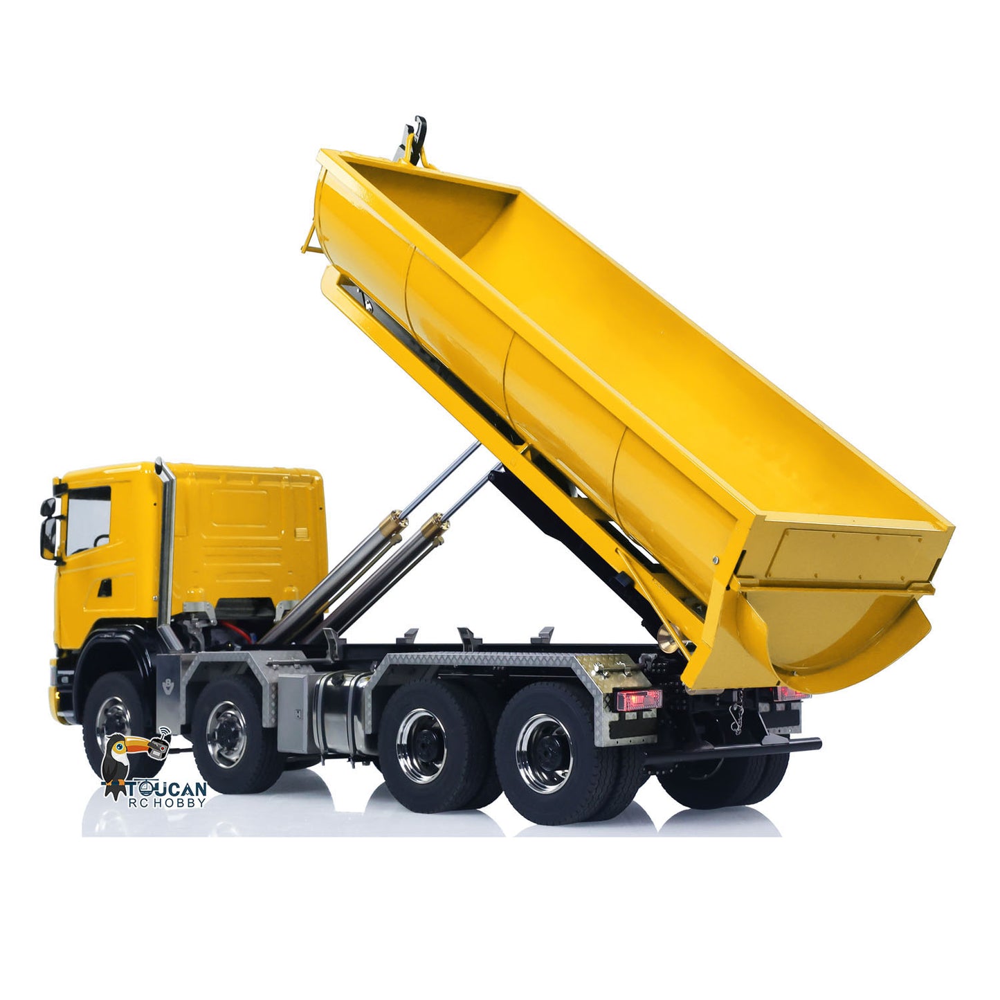1/14 Hydraulic RC Roll On Off Dump Truck 8x8 3Speed Gearbox Remote Control Full Tipper SC 770S Axle Locks Metal Shafts