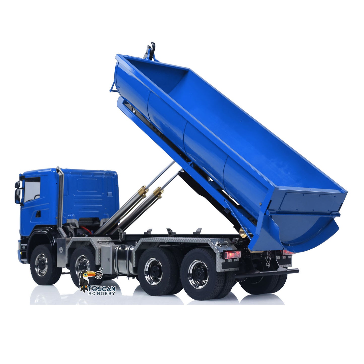 1/14 Hydraulic RC Roll On Off Dump Truck 8x8 3Speed Gearbox Remote Control Full Tipper SC 770S Axle Locks Metal Shafts