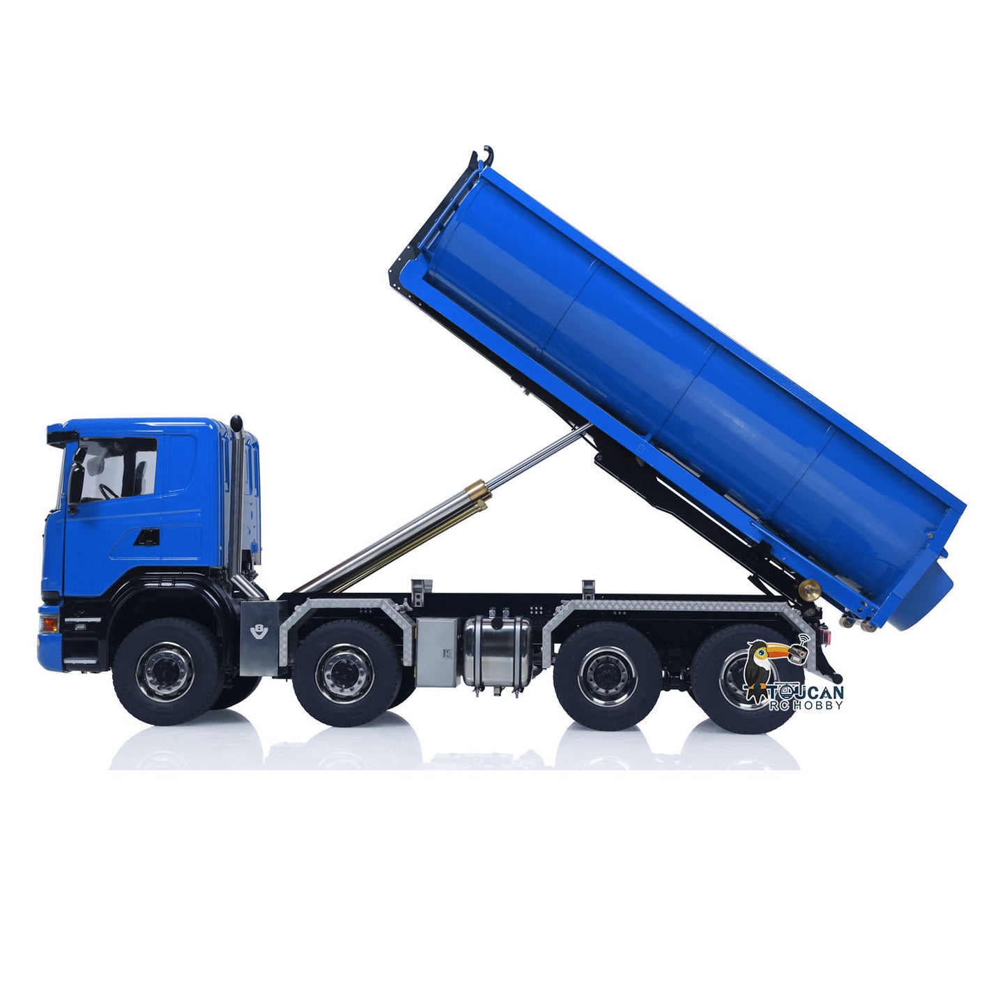 1/14 Hydraulic RC Roll On Off Dump Truck 8x8 3Speed Gearbox Remote Control Full Tipper SC 770S Axle Locks Metal Shafts