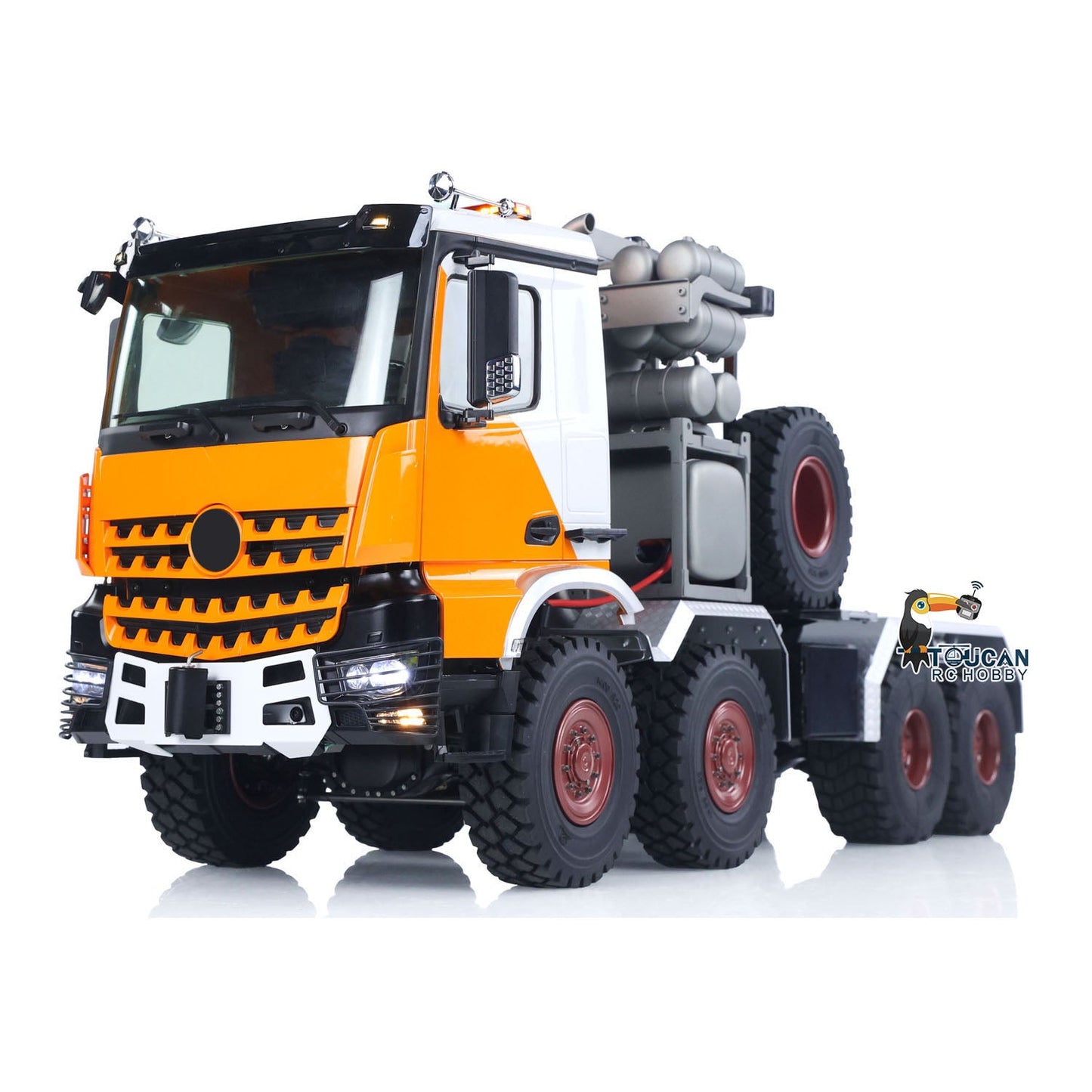 1/14 8x8 Metal RC Off Road Tractor Truck Ar3363 Remote Control Lorry Car Differential Lock Axle 3Speed Gearbox I6S Radio
